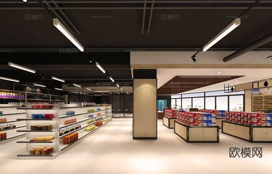 现代超市3d模型下载(渲染图3)