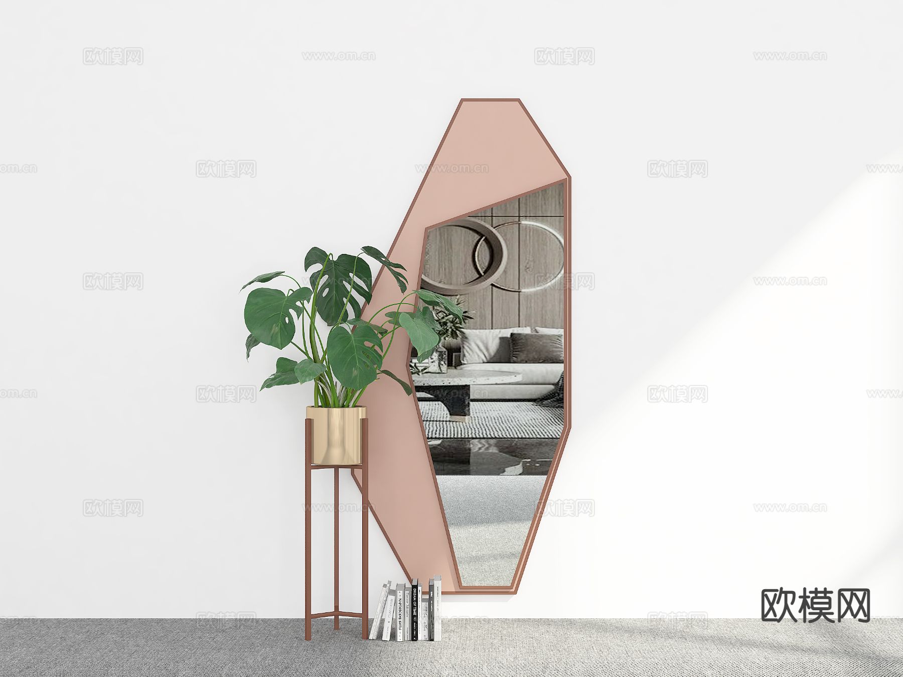 现代镜子 试衣镜3d模型下载