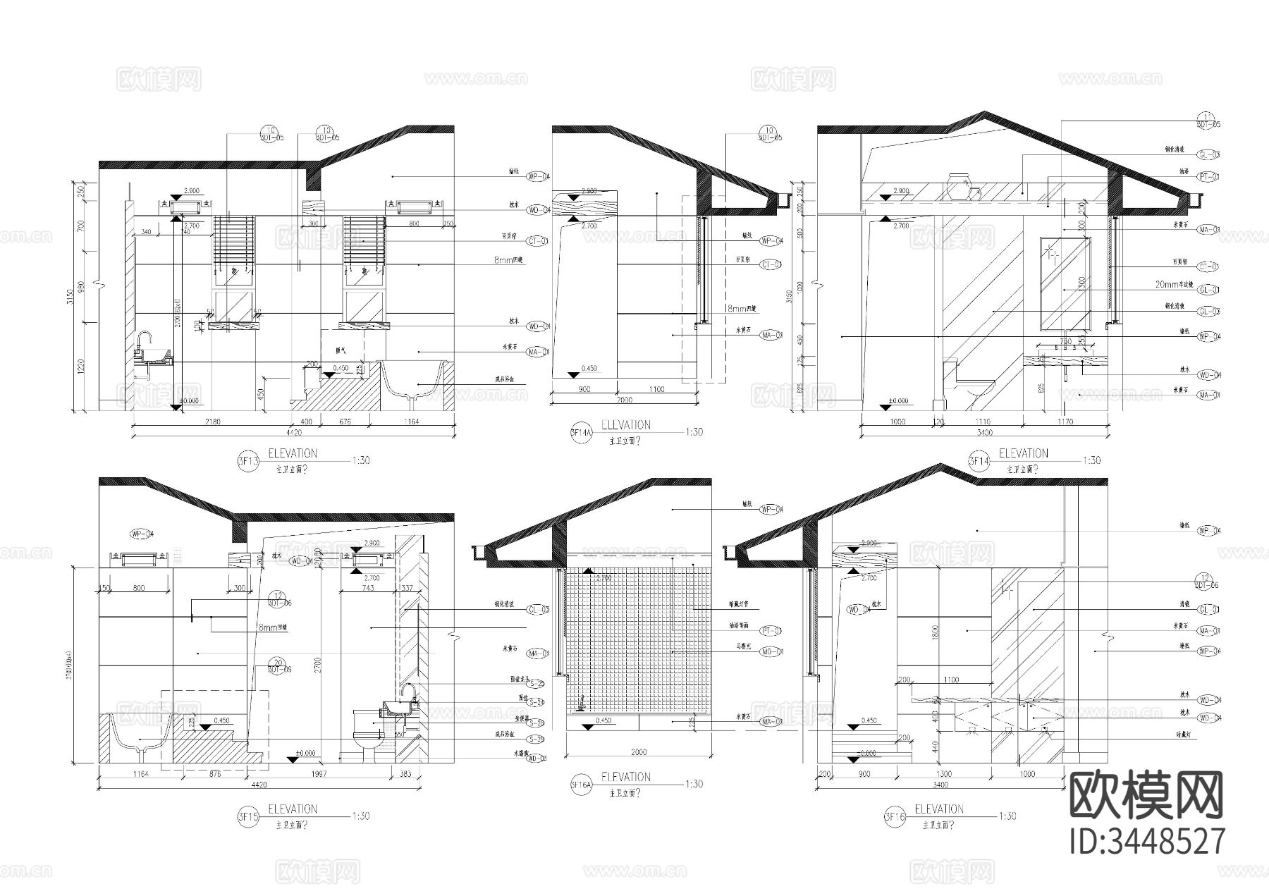 卫生间节点大样图下载（渲染图2）