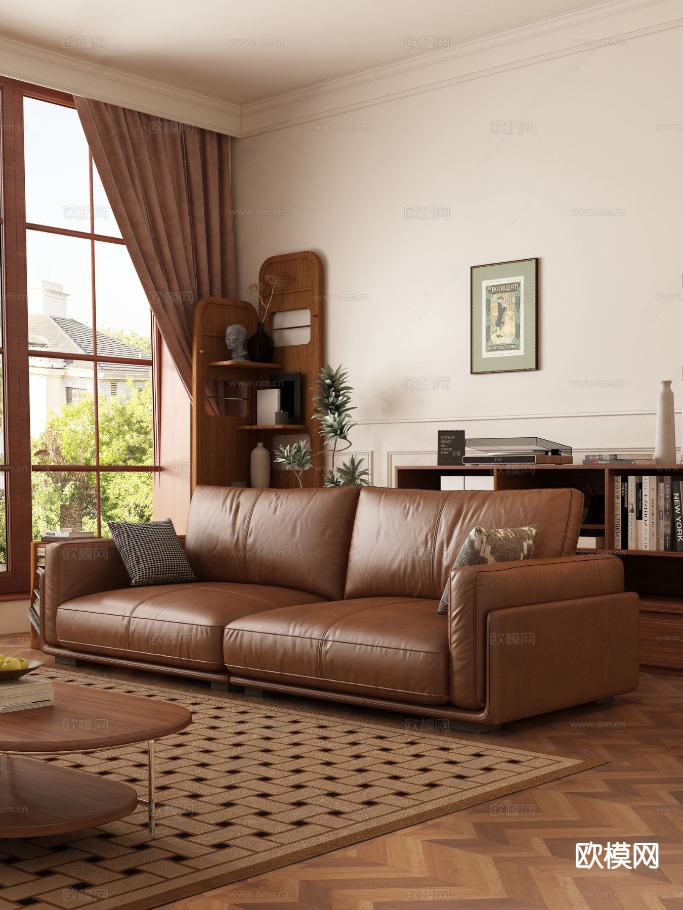 中古风双人沙发3d模型下载