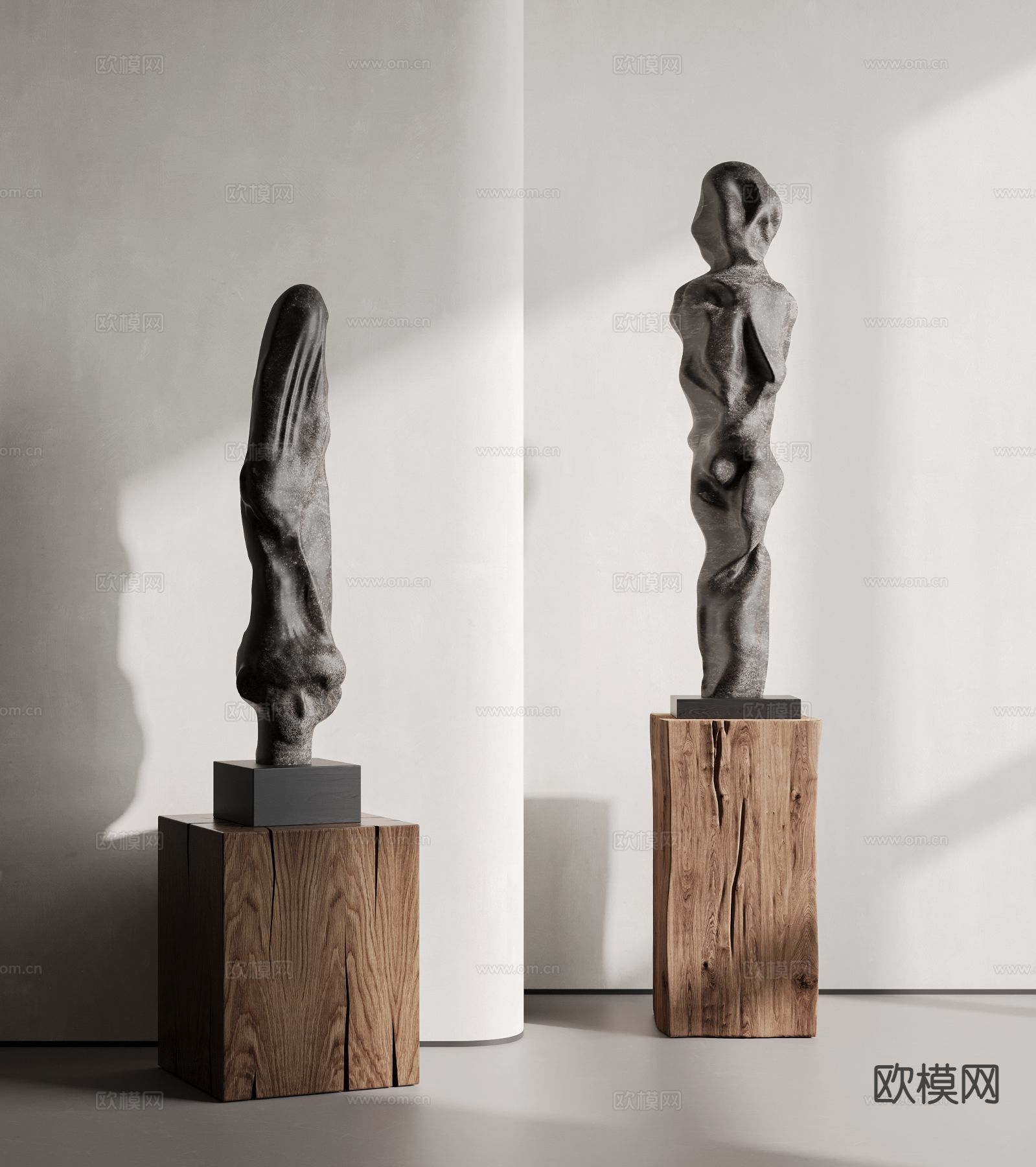 侘寂雕塑摆件su模型下载（渲染图2）