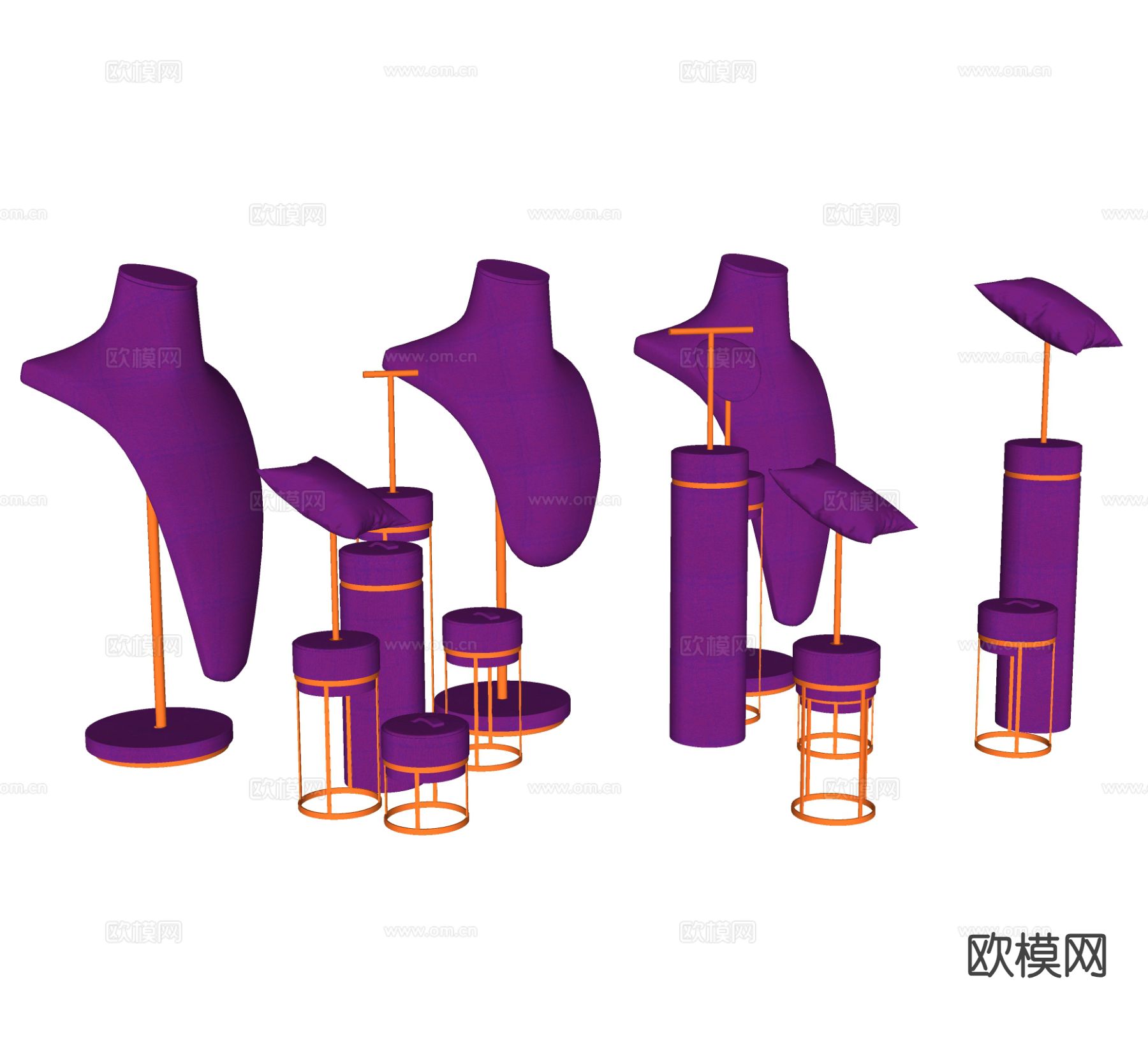 现代珠宝首饰 展示架su模型下载（渲染图1）