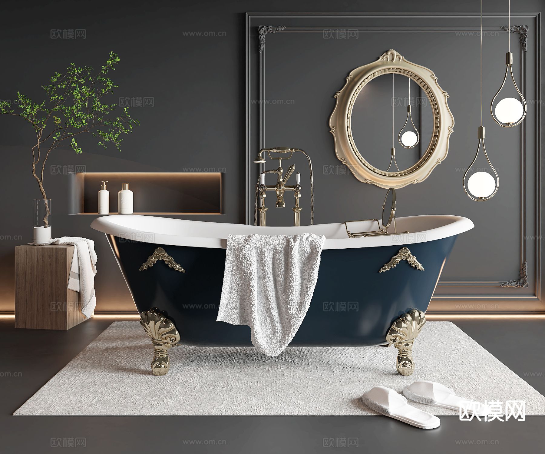 法式浴缸3d模型下载