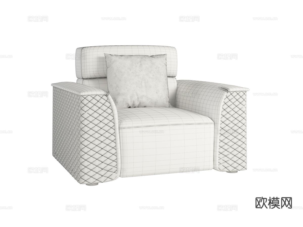 Bentley-PORTOBELLO- 单人沙发 休闲沙发3d模型下载（渲染图2）