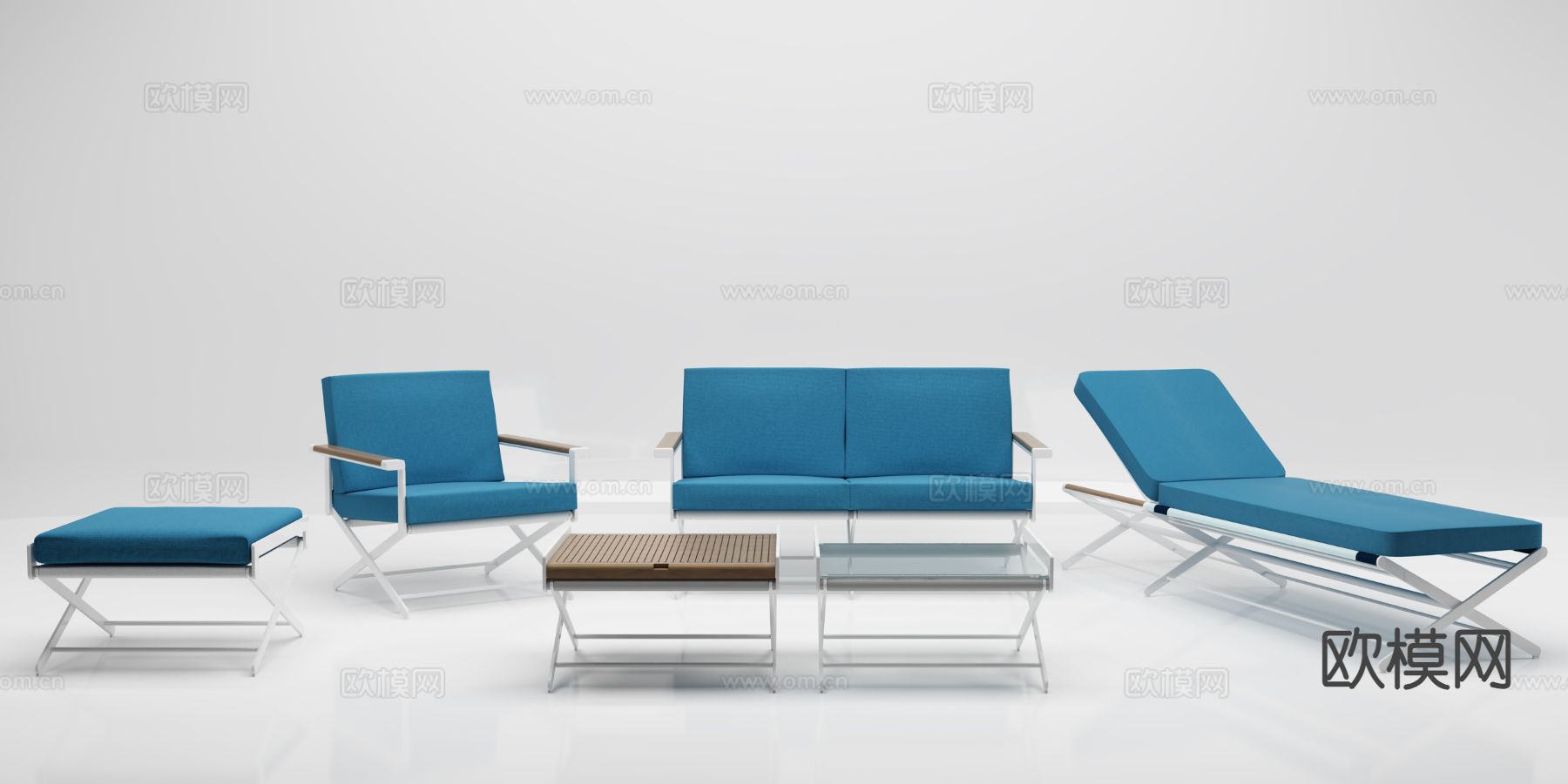 现代户外躺椅3d模型下载