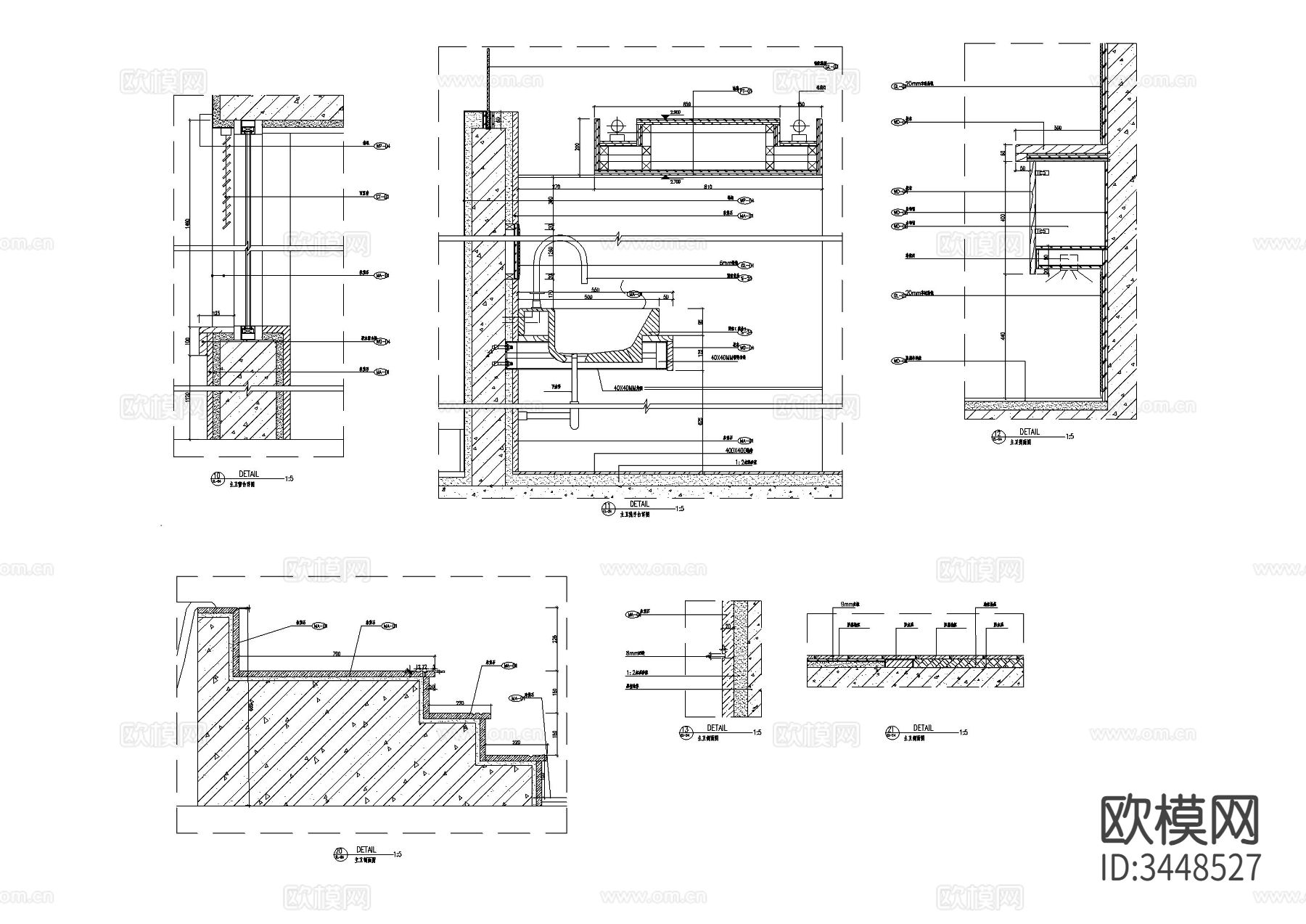 卫生间节点大样图下载（渲染图1）