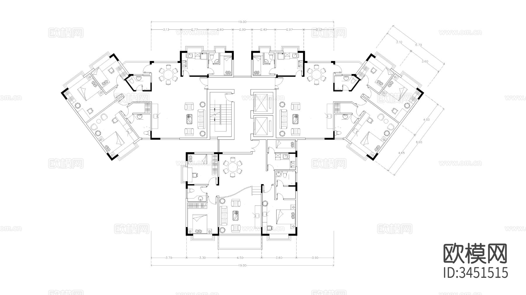 住宅别墅CAD平面图下载