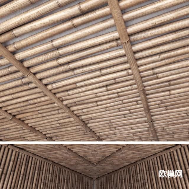 户外围栏 庭院围栏 围墙 竹篱笆3d模型下载