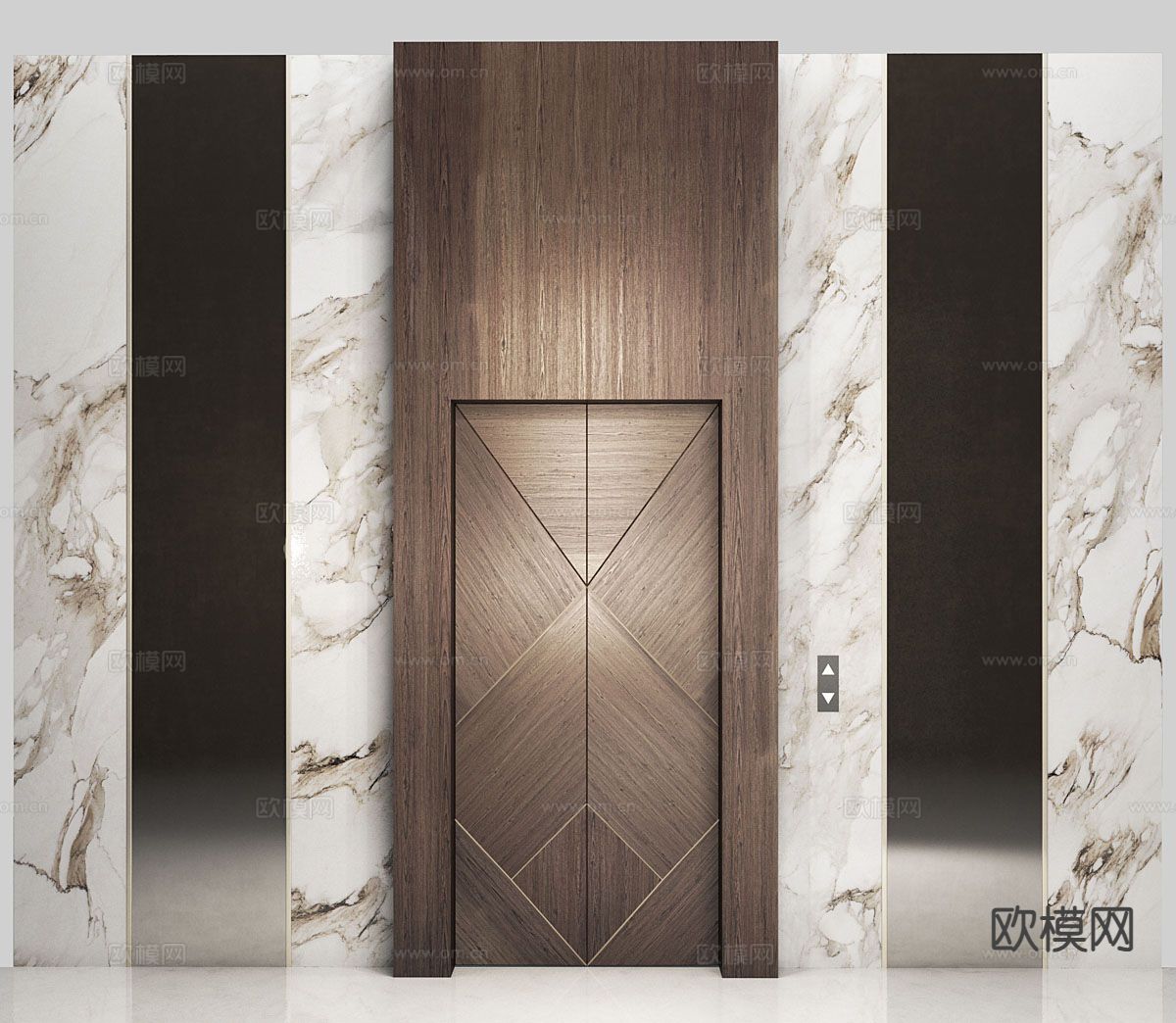 现代电梯厅 电梯间3d模型下载