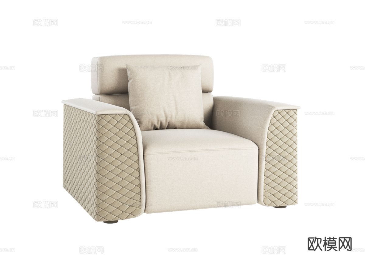 Bentley-PORTOBELLO- 单人沙发 休闲沙发3d模型下载（渲染图1）