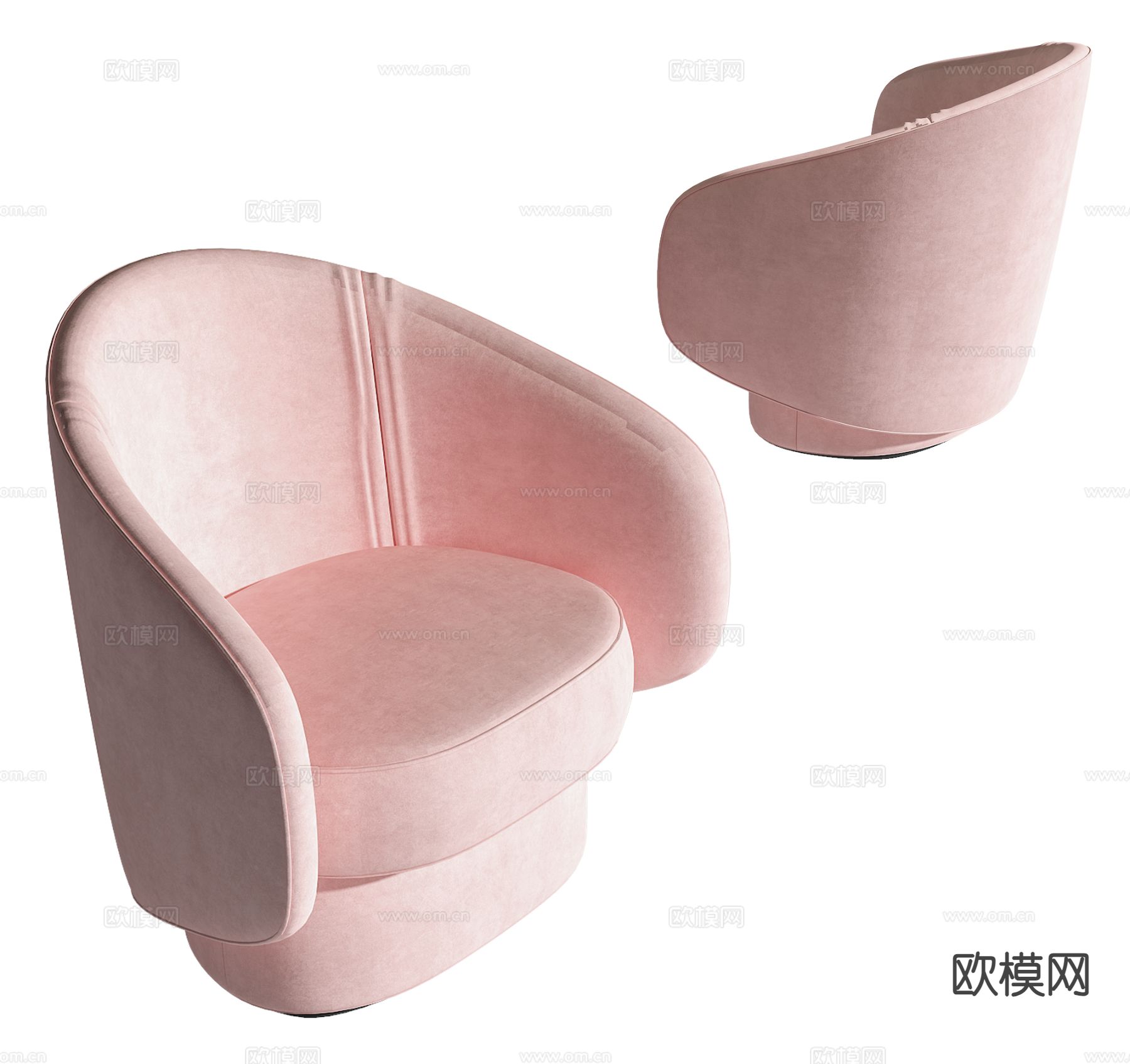 Fendi 现代单人沙发su模型下载（渲染图2）