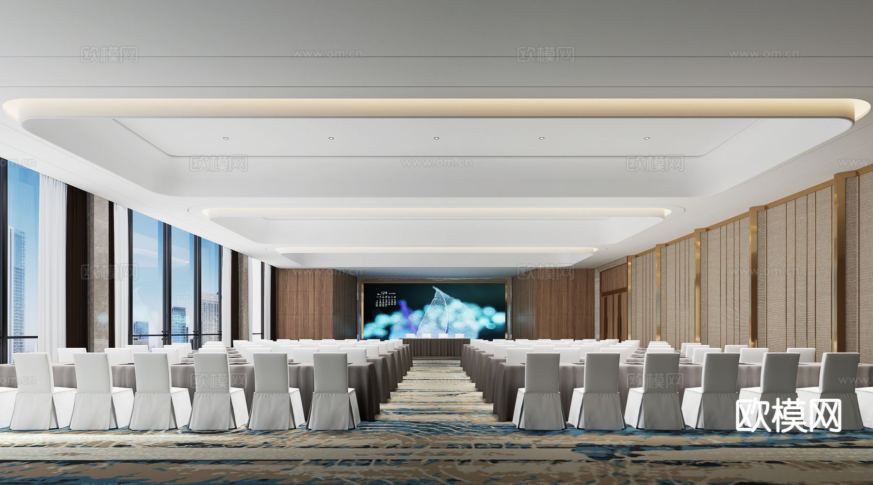 现代报告厅 会议厅3d模型下载