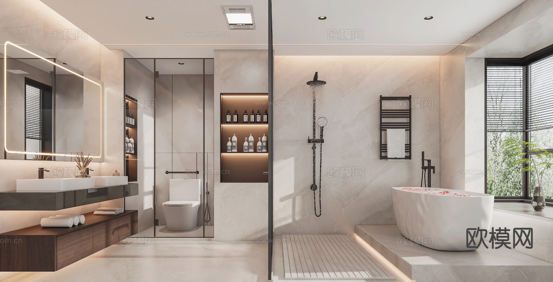 轻奢卫生间 浴室3d模型下载