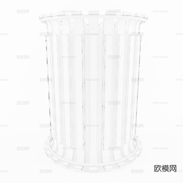 现代垃圾桶 商场垃圾桶3d模型下载(渲染图2)