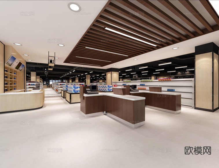 现代超市3d模型下载(渲染图4)