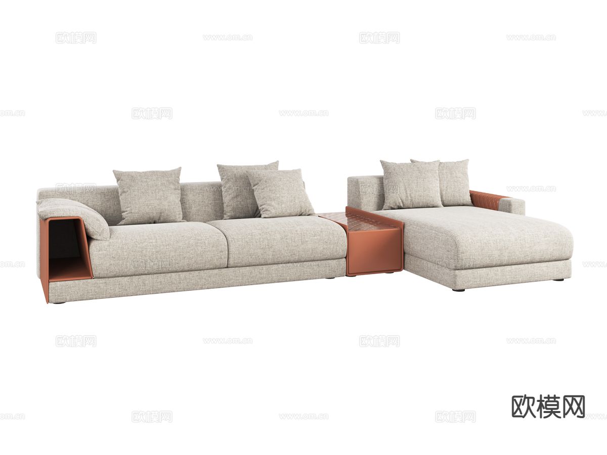 Bentley-STOWE- 多人沙发 转角沙发3d模型下载（渲染图1）
