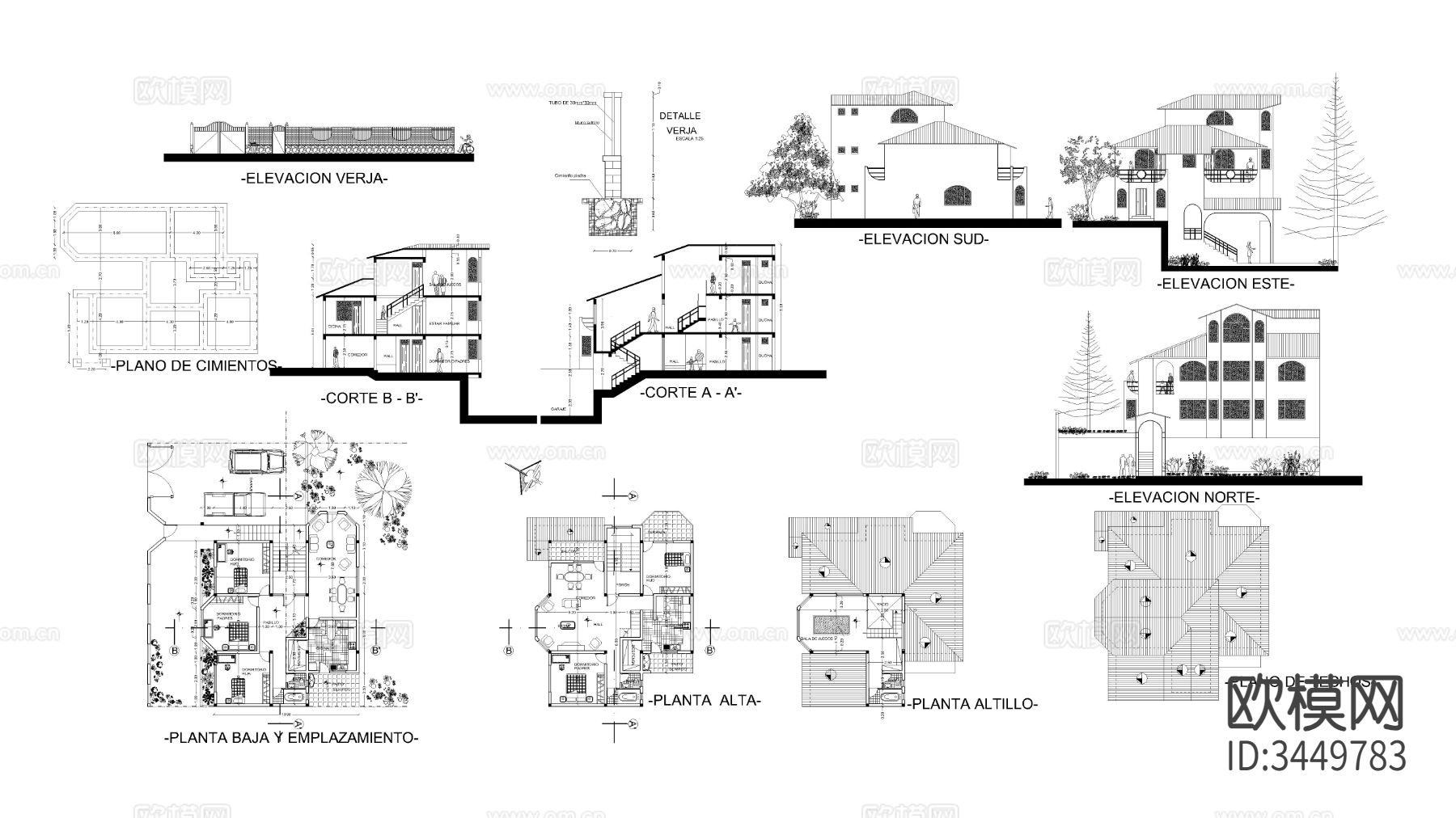 建筑房子图纸cad平面图下载