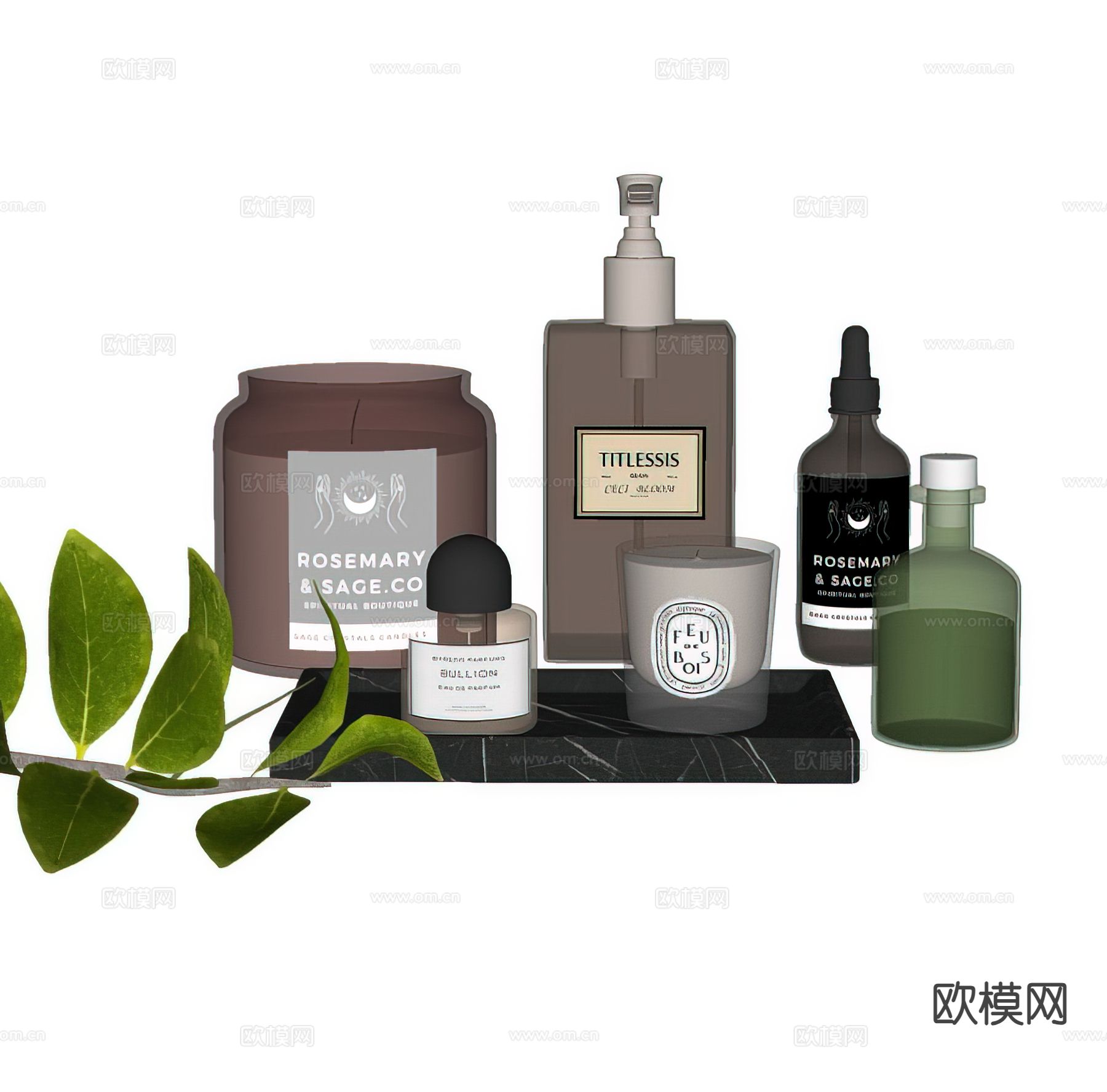 现代卫浴用品 洗护用品su模型下载（渲染图1）