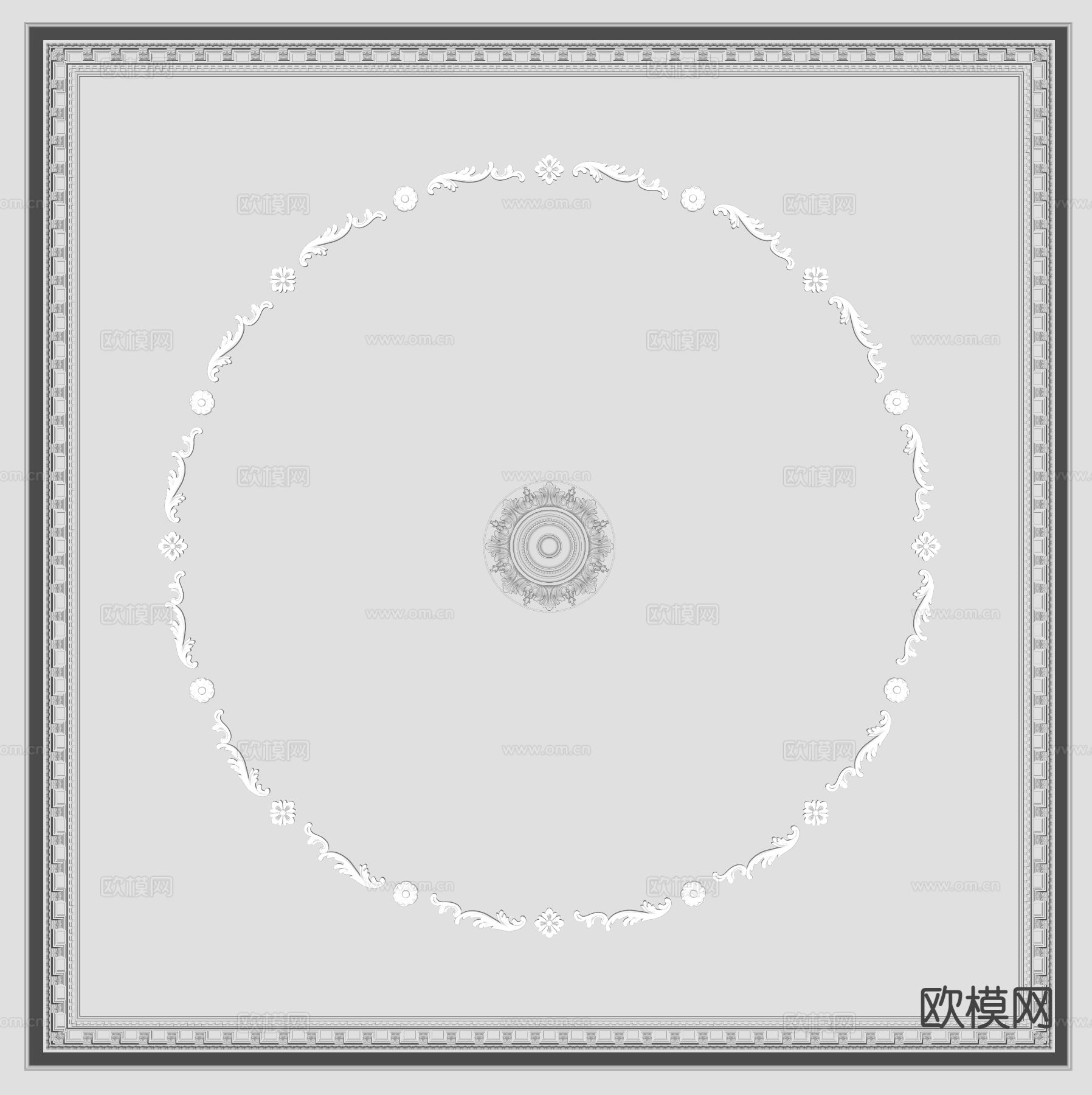 法式雕花su模型下载（渲染图1）