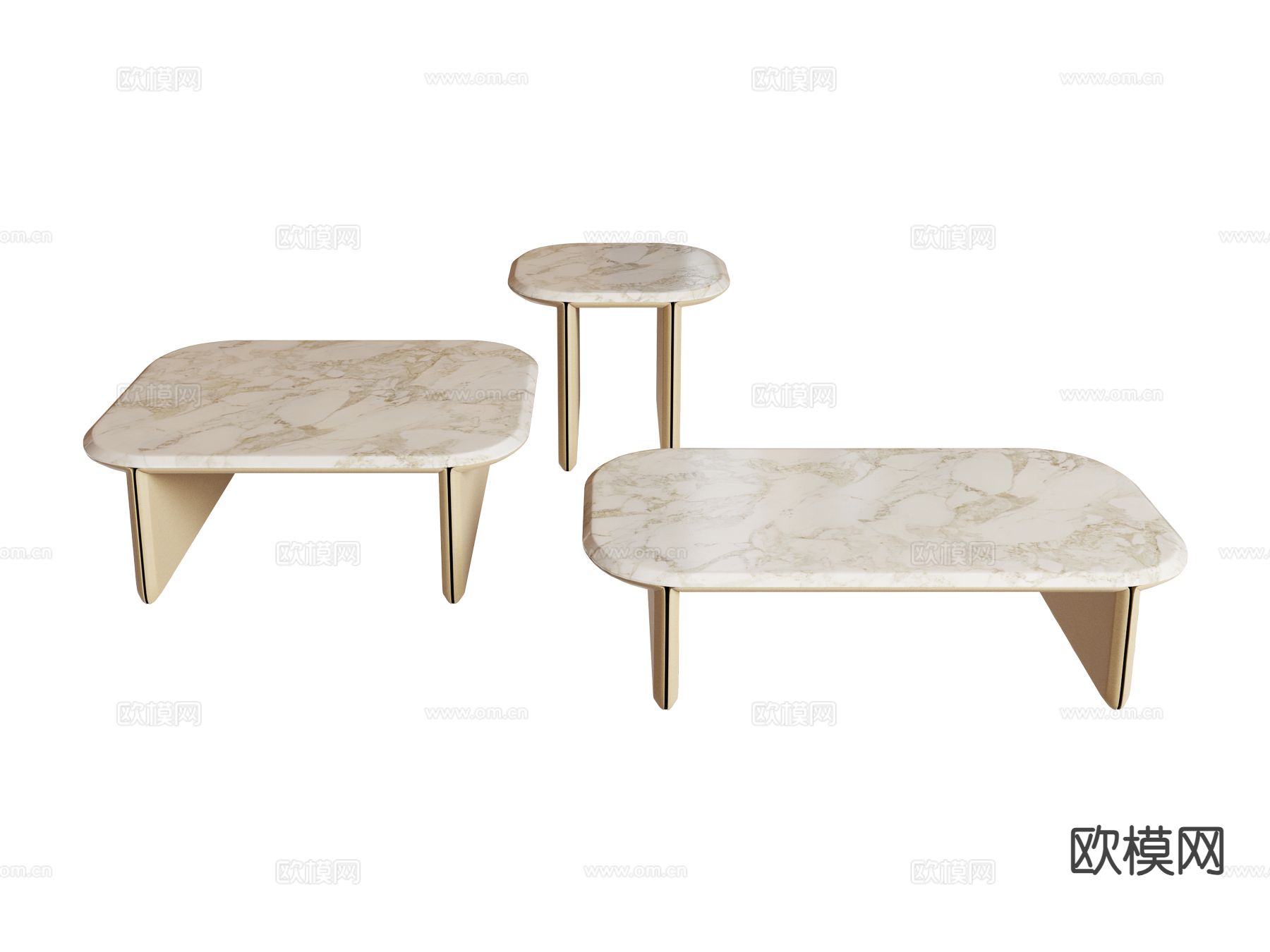 Bentley-TADLEY- 意式茶几 组合茶几3d模型下载（渲染图3）
