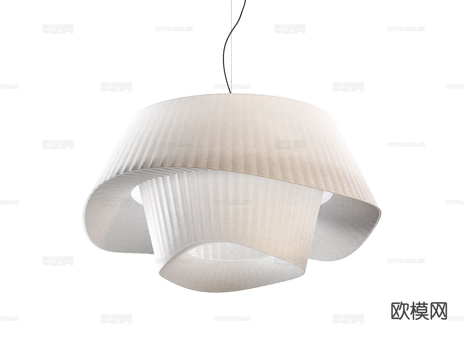 奶油风吊灯 艺术吊灯3d模型下载（渲染图2）
