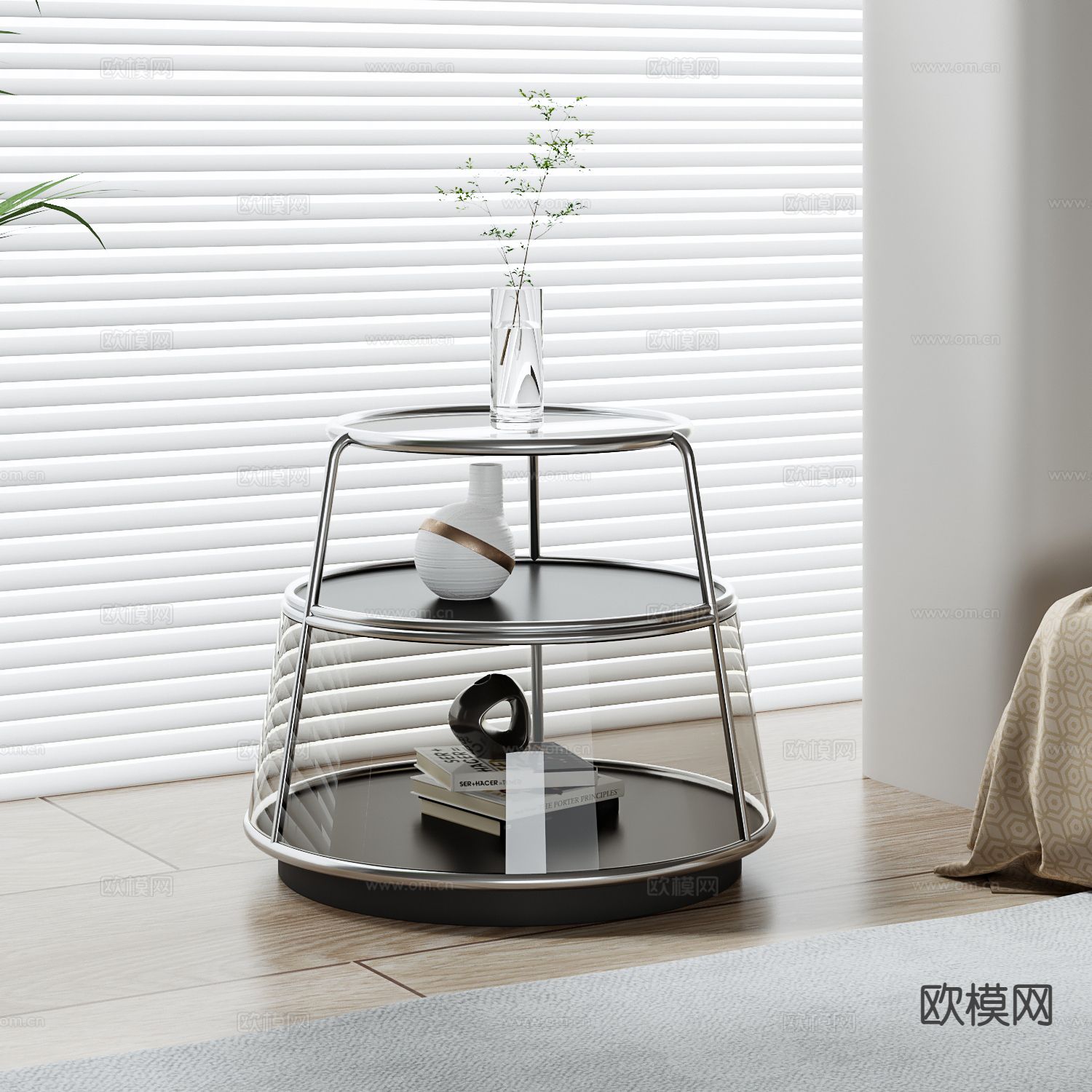 现代床头柜3d模型下载