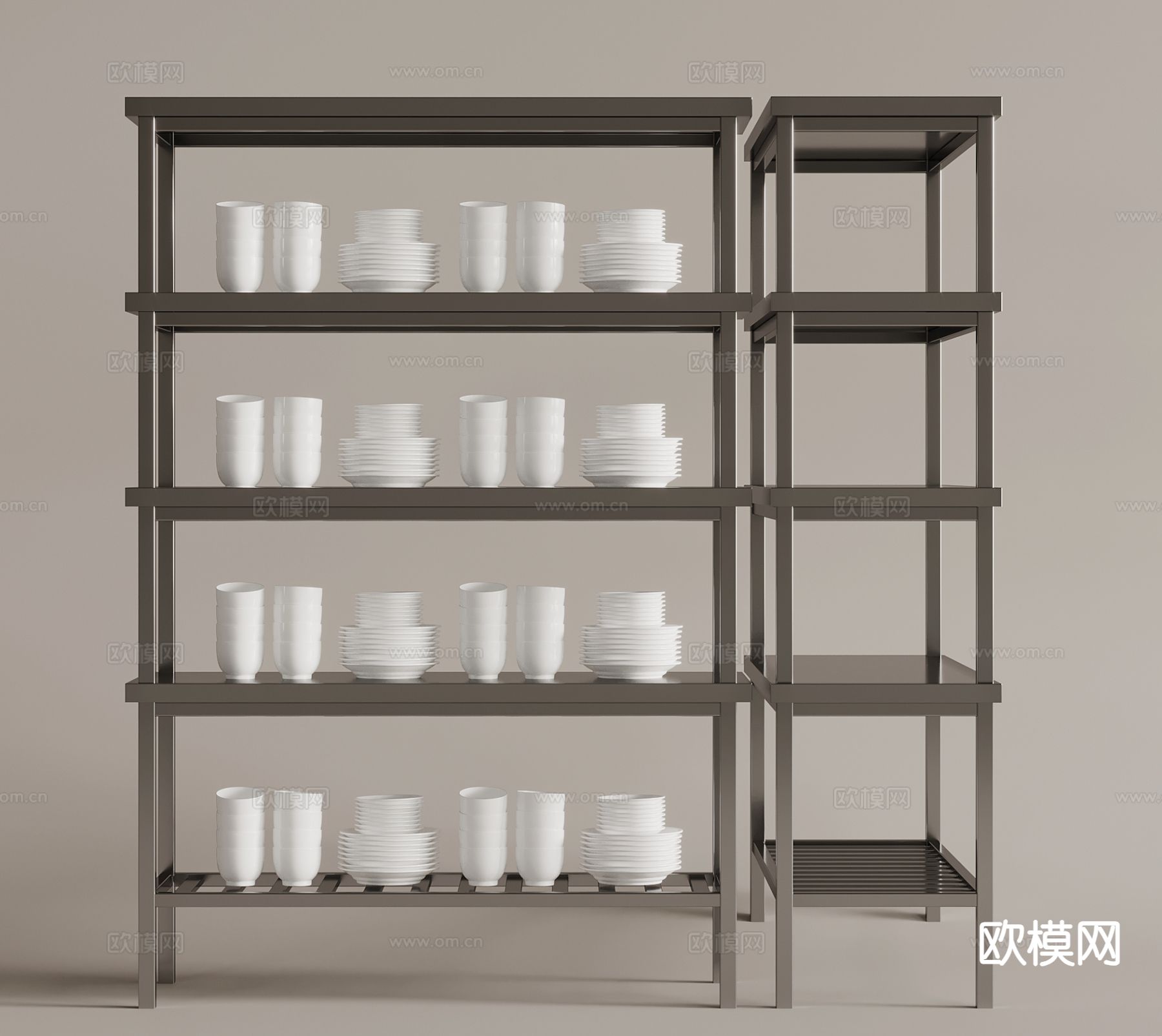 厨房用品 碗碟 置物架3d模型下载