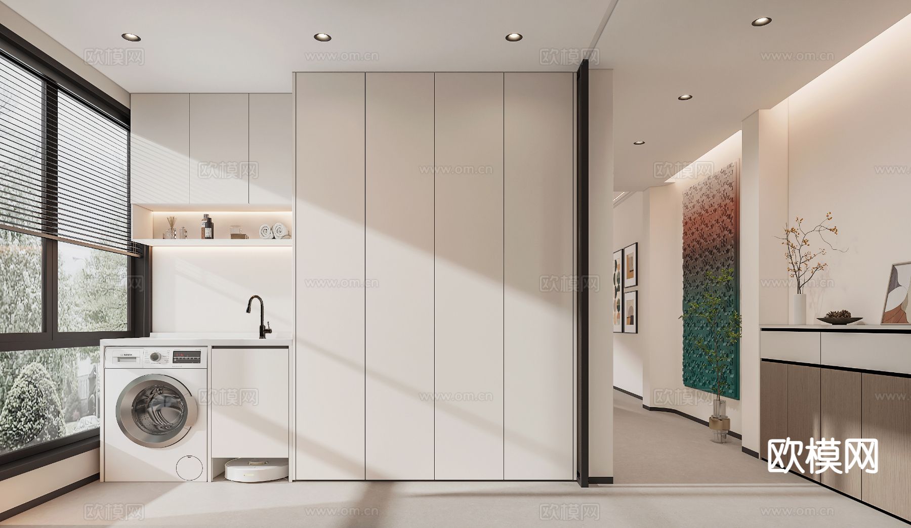 现代门厅 玄关过道3d模型下载（渲染图2）