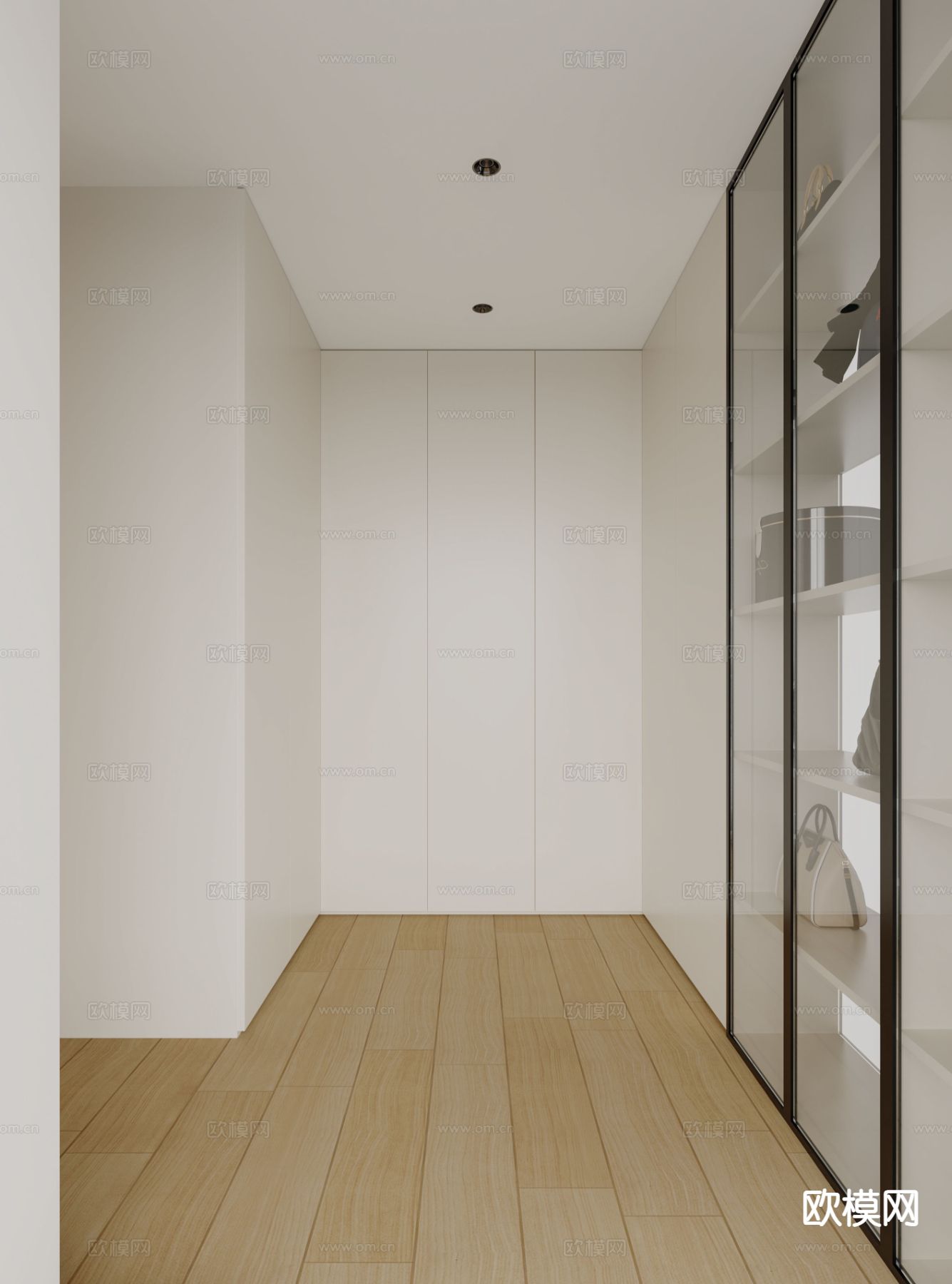 奶油风卧室 次卧3d模型