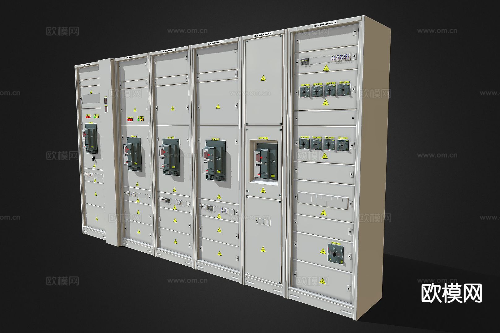 工业机柜 控制机柜 控制机房3d模型下载（渲染图2）