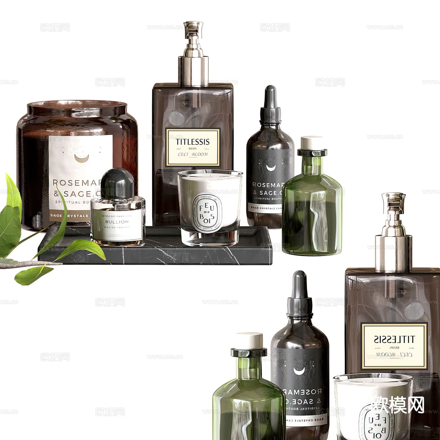 现代卫浴用品 洗护用品su模型下载（渲染图2）