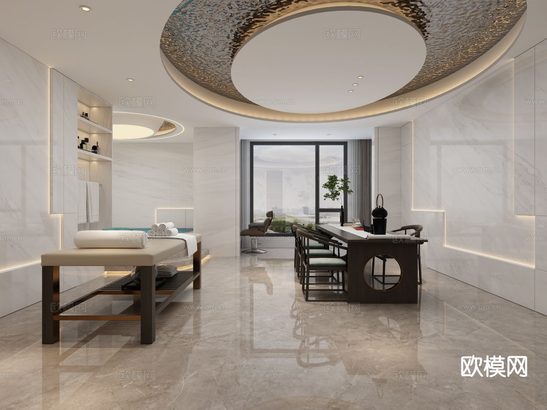 洗浴中心 更衣室3d模型下载（渲染图2）