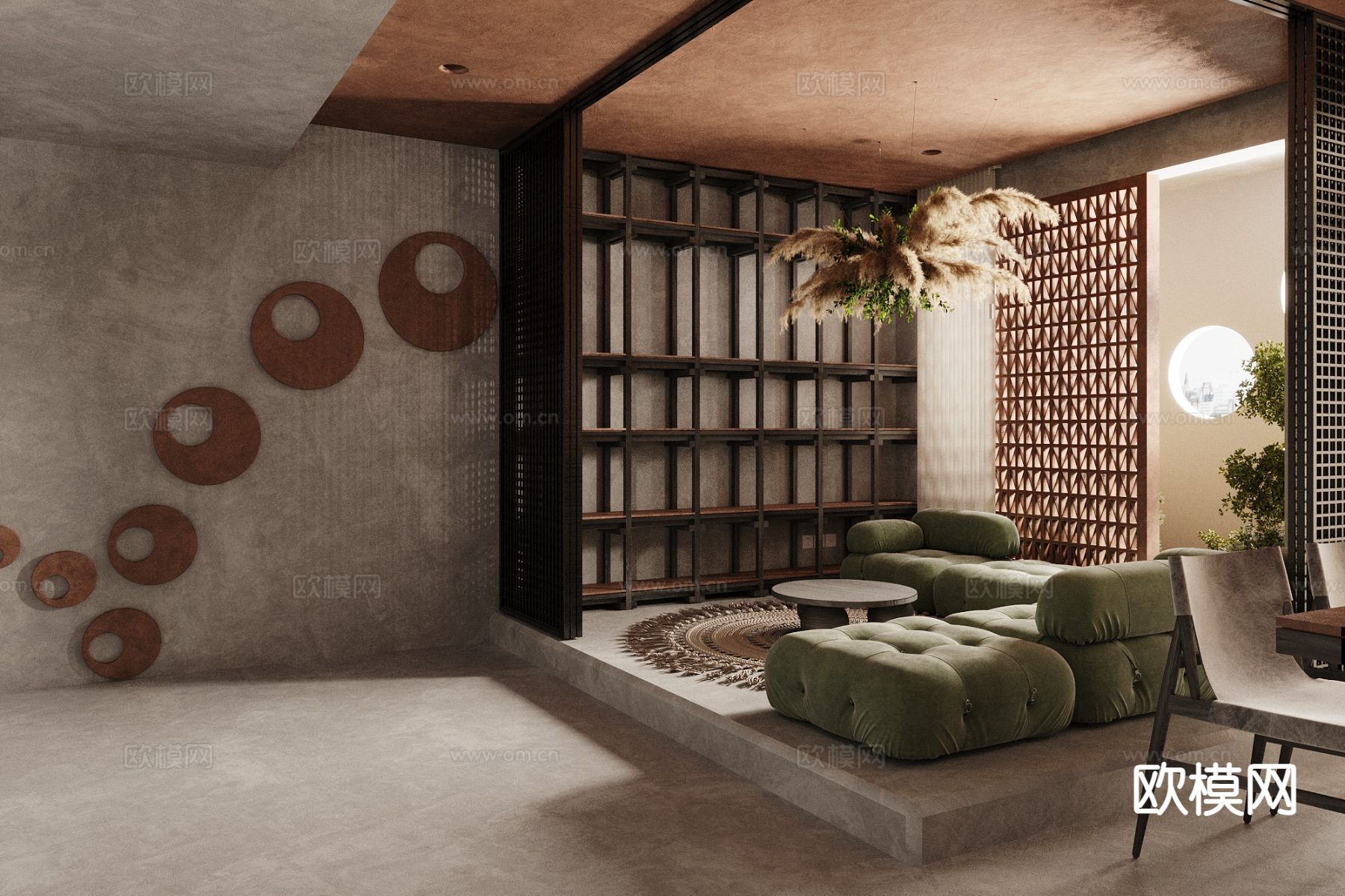 东南亚客餐厅3d模型下载（渲染图2）