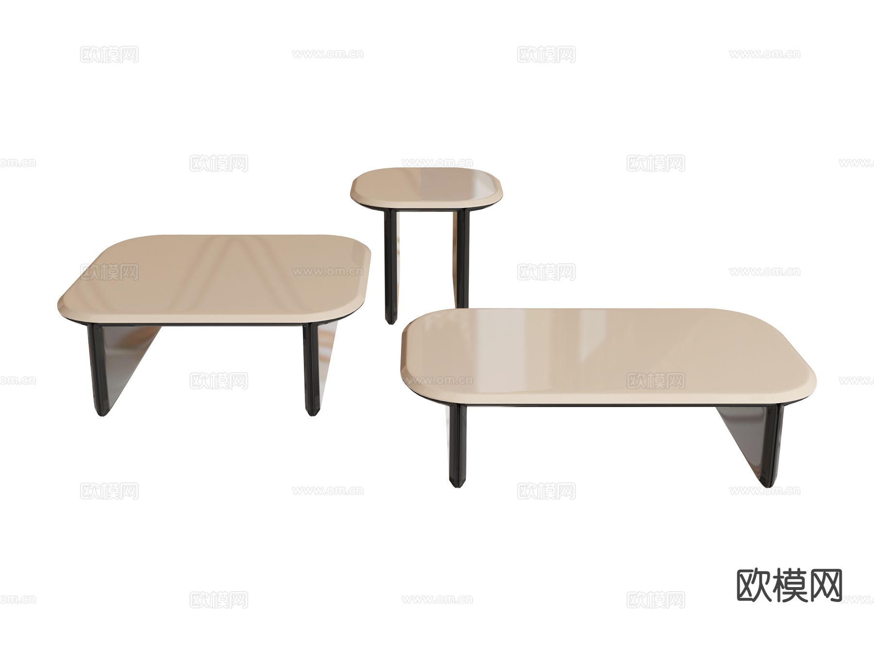 Bentley-TADLEY- 意式茶几 组合茶几3d模型下载（渲染图1）