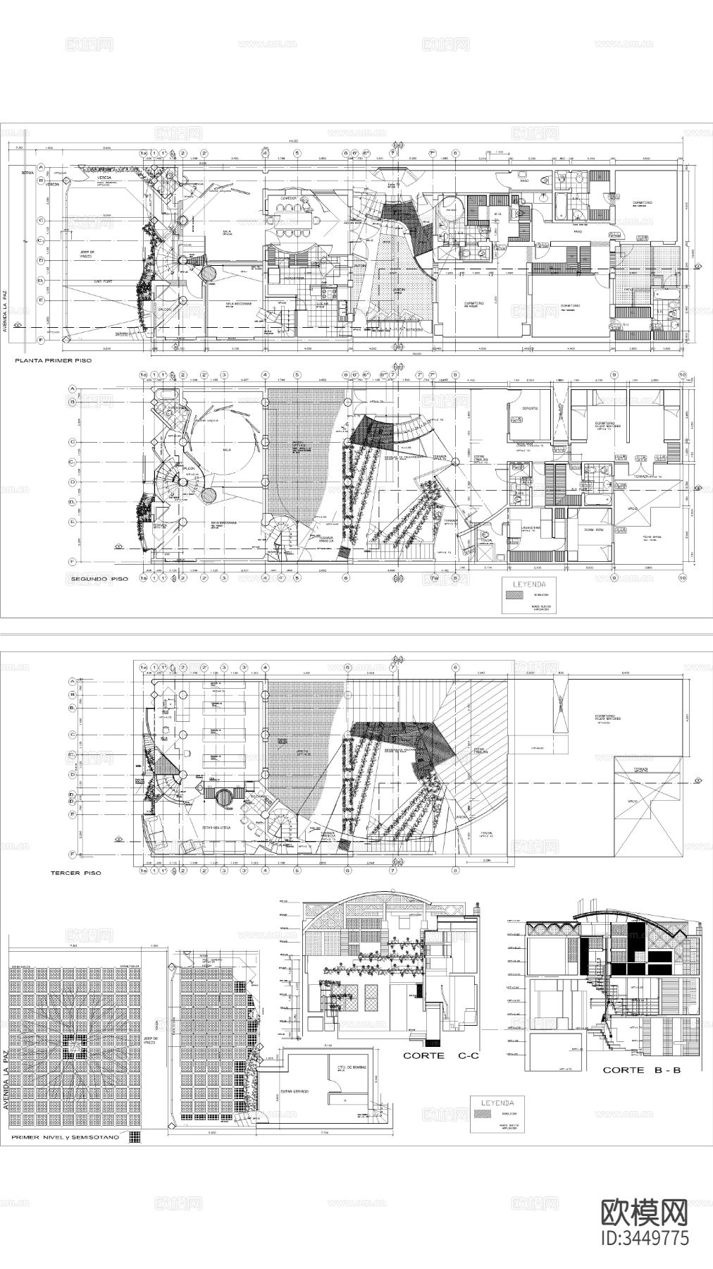 建筑房子图纸cad施工图下载（渲染图2）