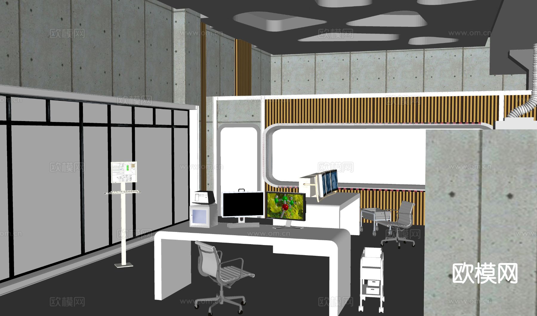 学校实验室su模型下载（渲染图1）