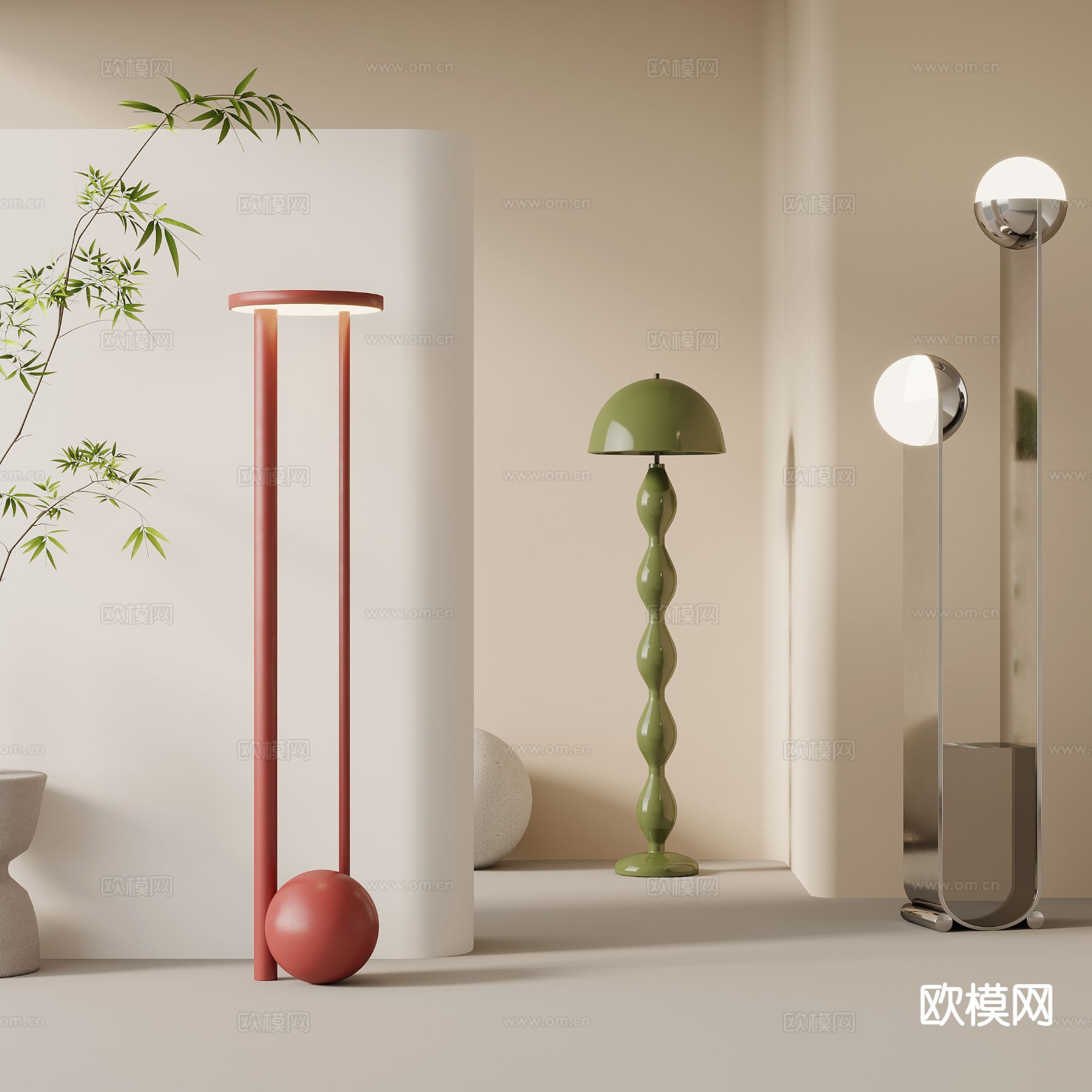 创意落地灯 艺术落地灯3d模型下载