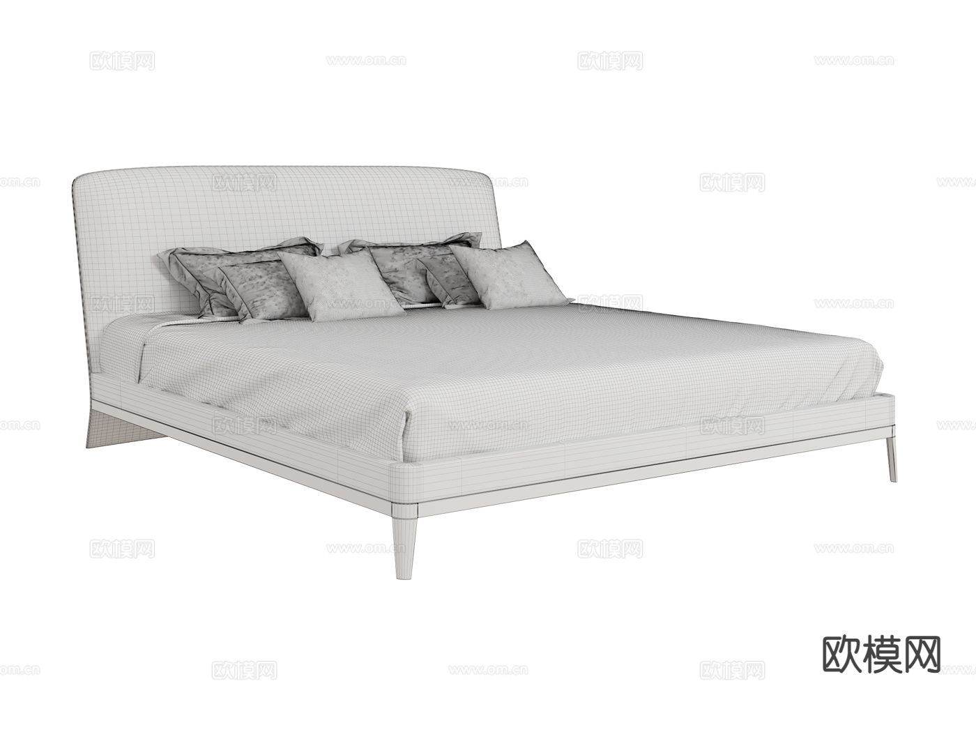Bentley-NEWENT- 意式双人床3d模型下载（渲染图2）