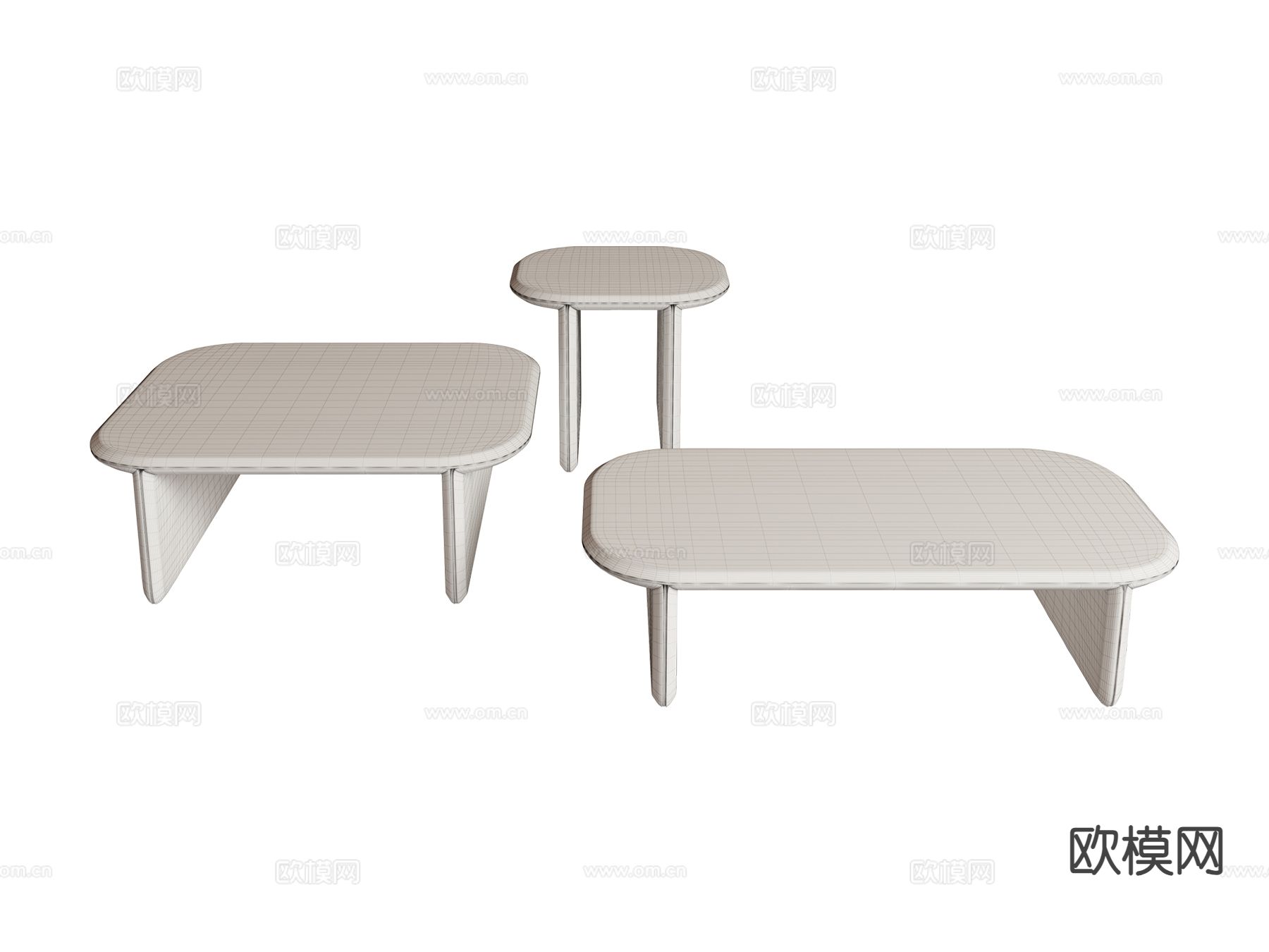 Bentley-TADLEY- 意式茶几 组合茶几3d模型下载（渲染图4）