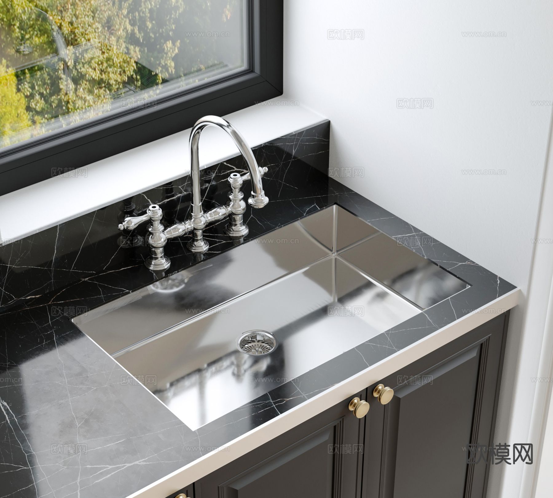 欧式水槽 洗菜盆3d模型下载