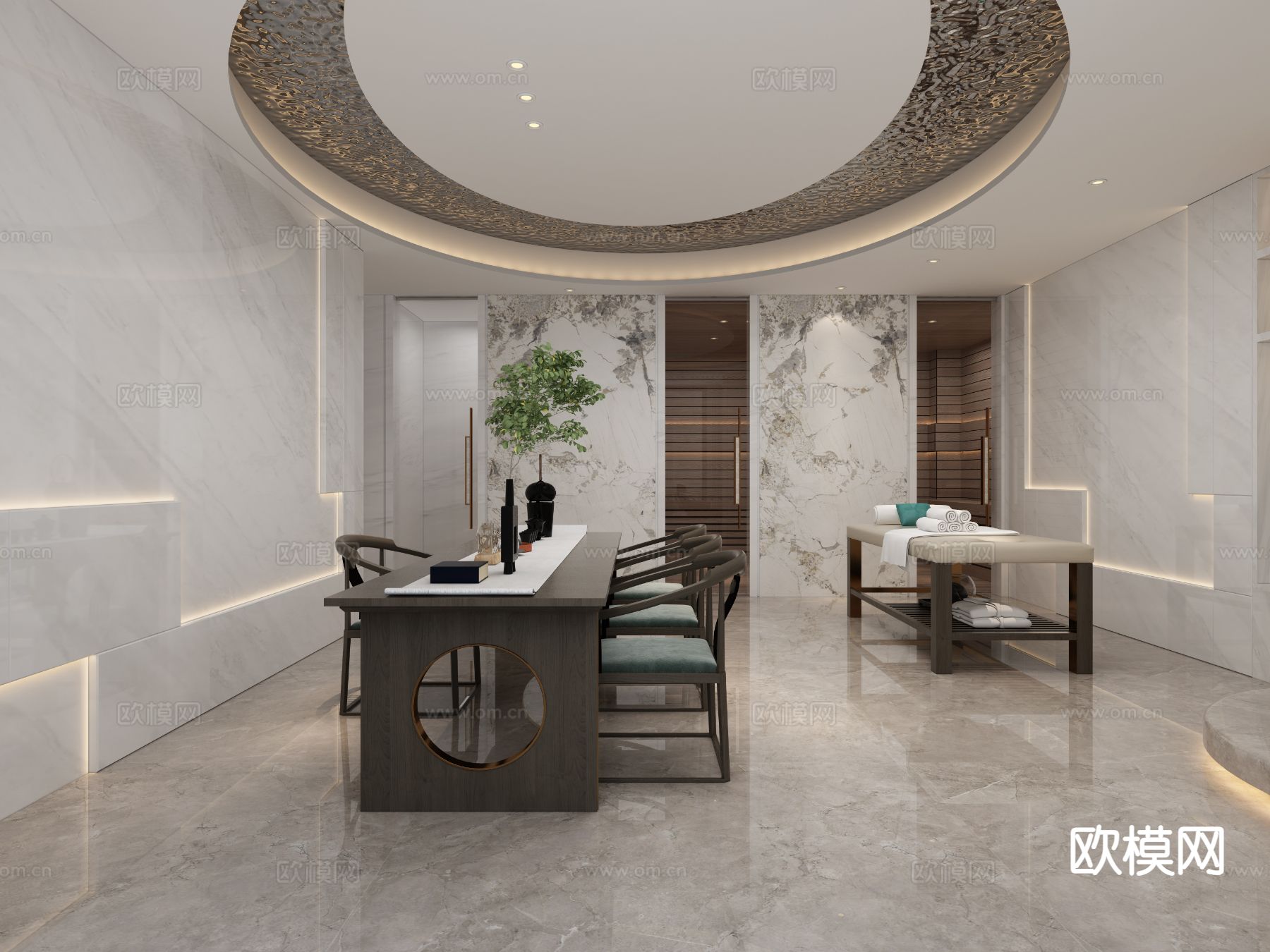 洗浴中心 更衣室3d模型下载（渲染图3）