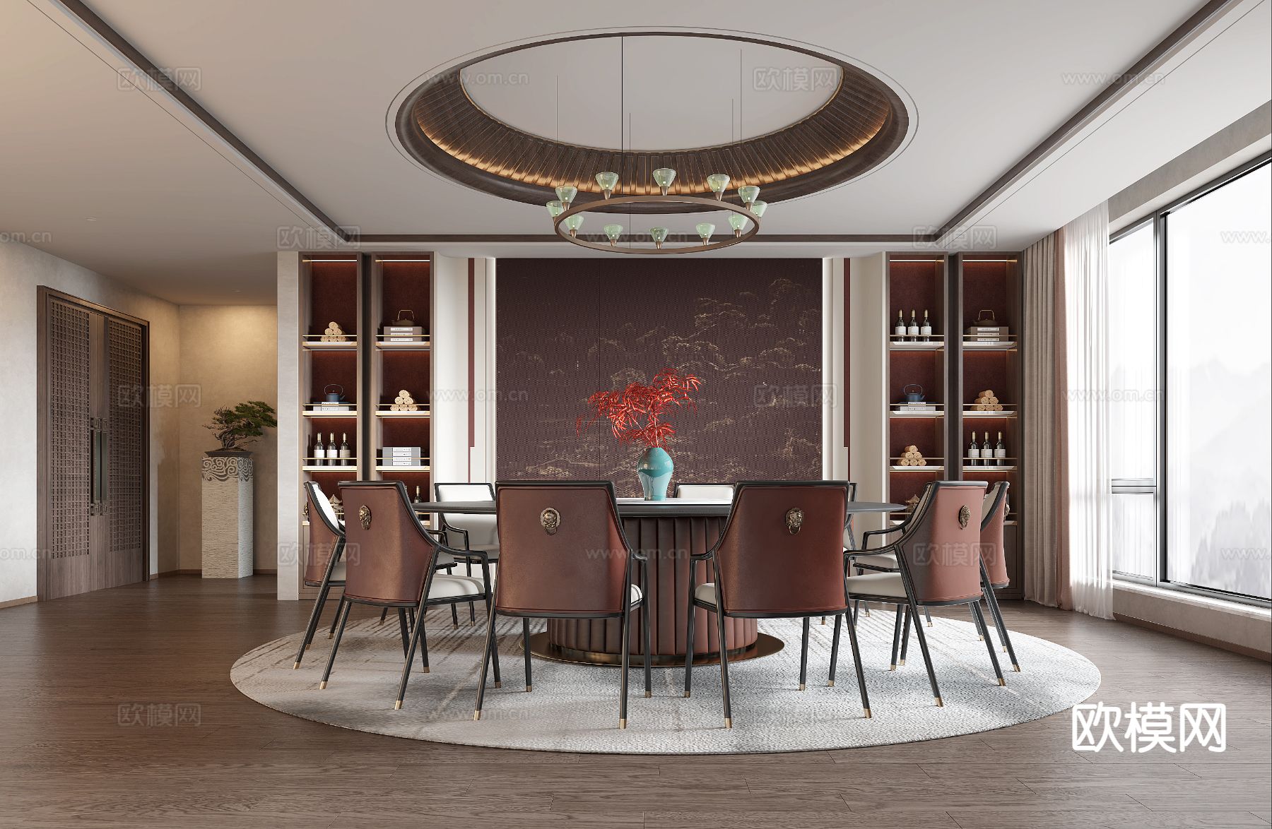 中餐厅包间 酒楼包厢3d模型下载