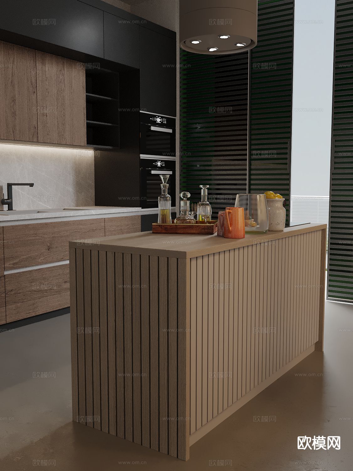 现代调料 茶壶 柠檬su模型下载（渲染图2）