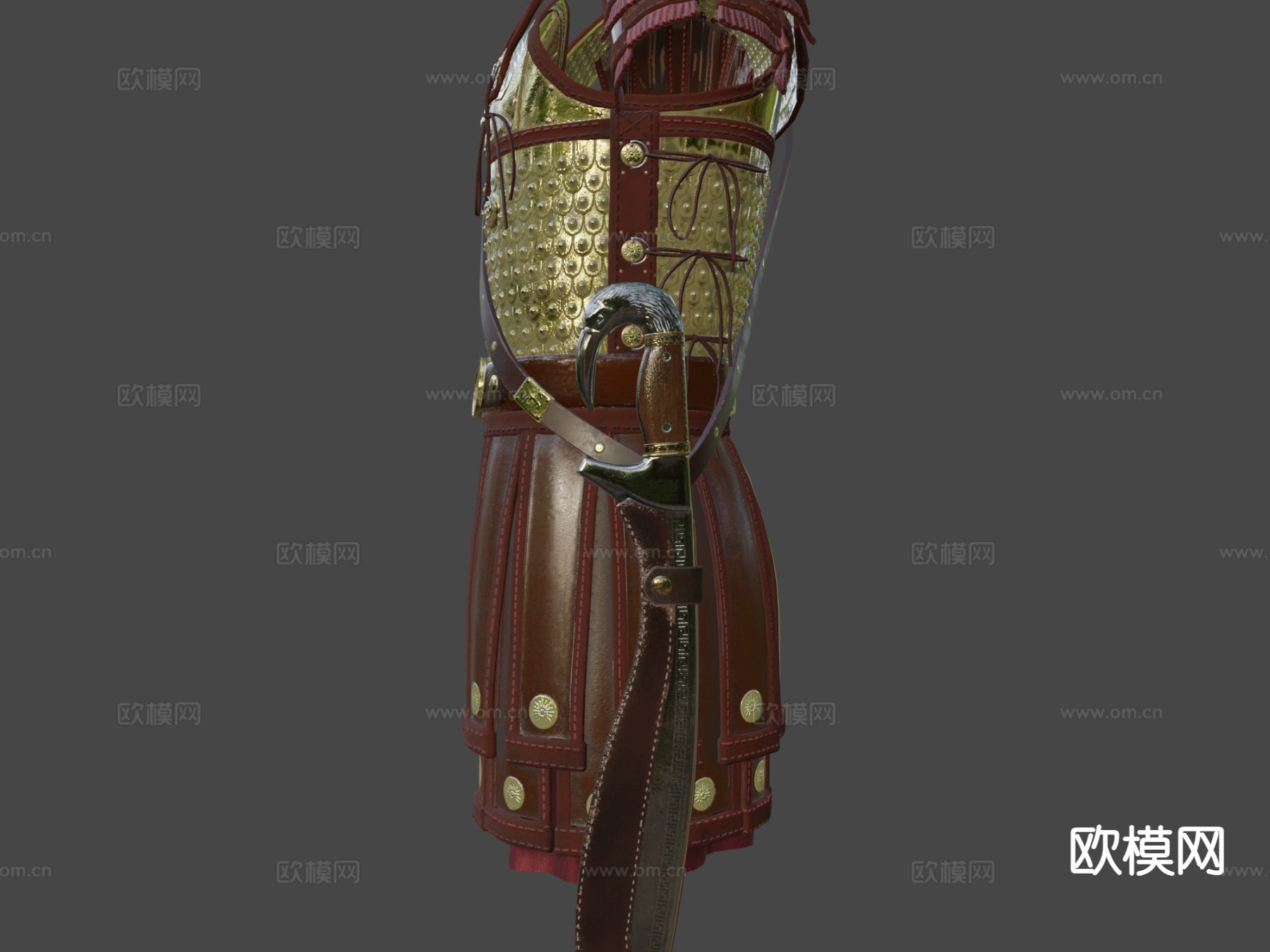古希腊盔甲3d模型下载（渲染图9）