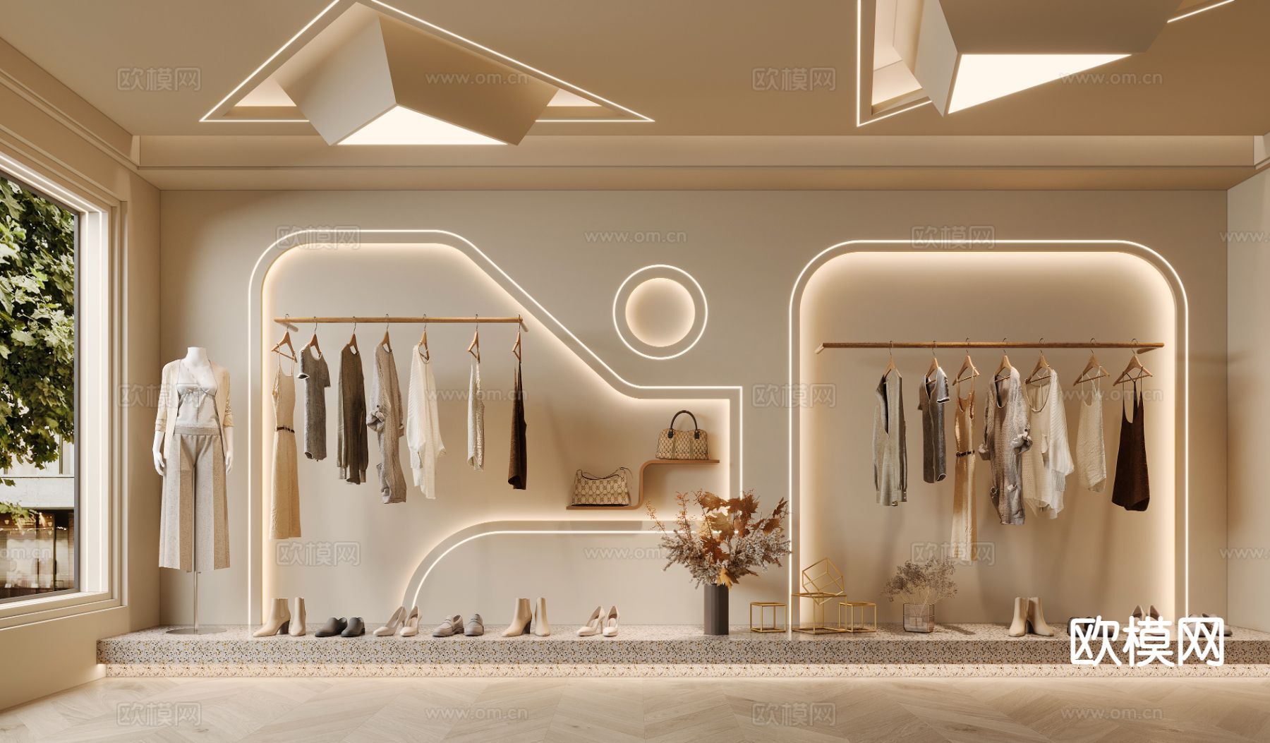 奶油风服装店 女装店3d模型下载