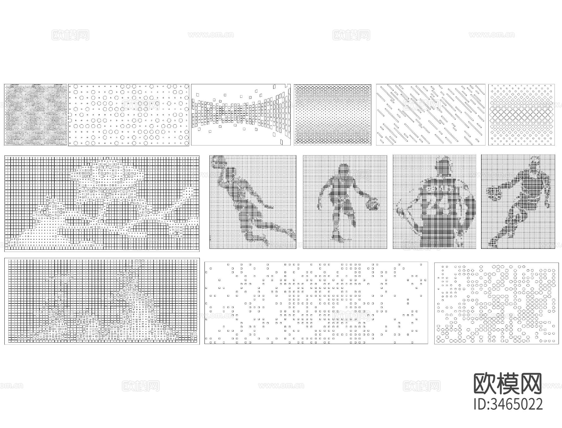 冲孔板 穿孔板cad图库下载（渲染图3）