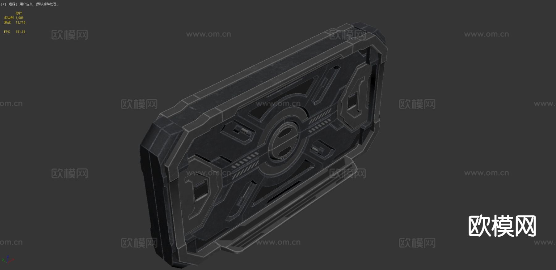 动漫游戏门 科幻门3d模型下载（渲染图4）