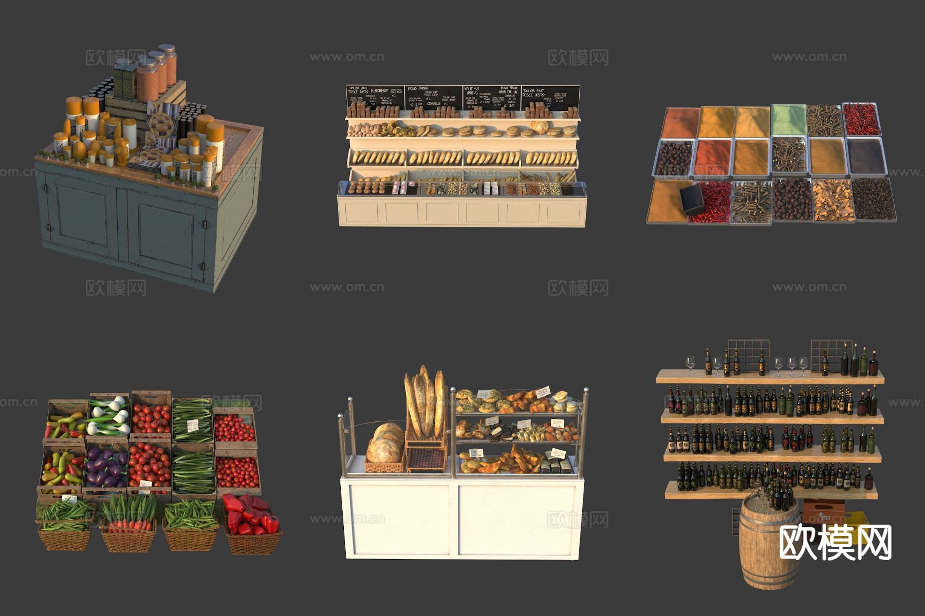 超市货架 商店货架3d模型下载