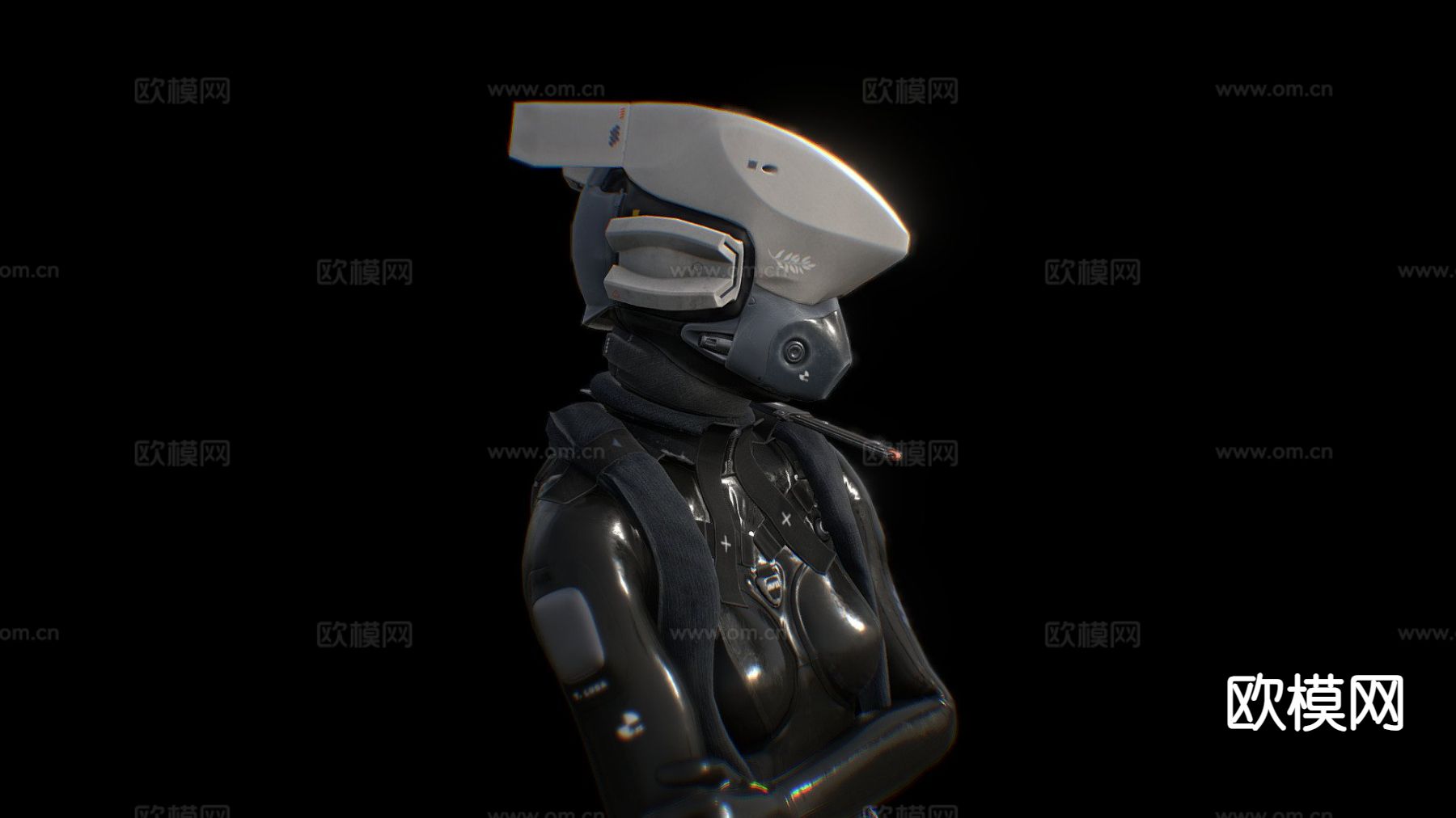 科幻飞行员3d模型下载（渲染图1）