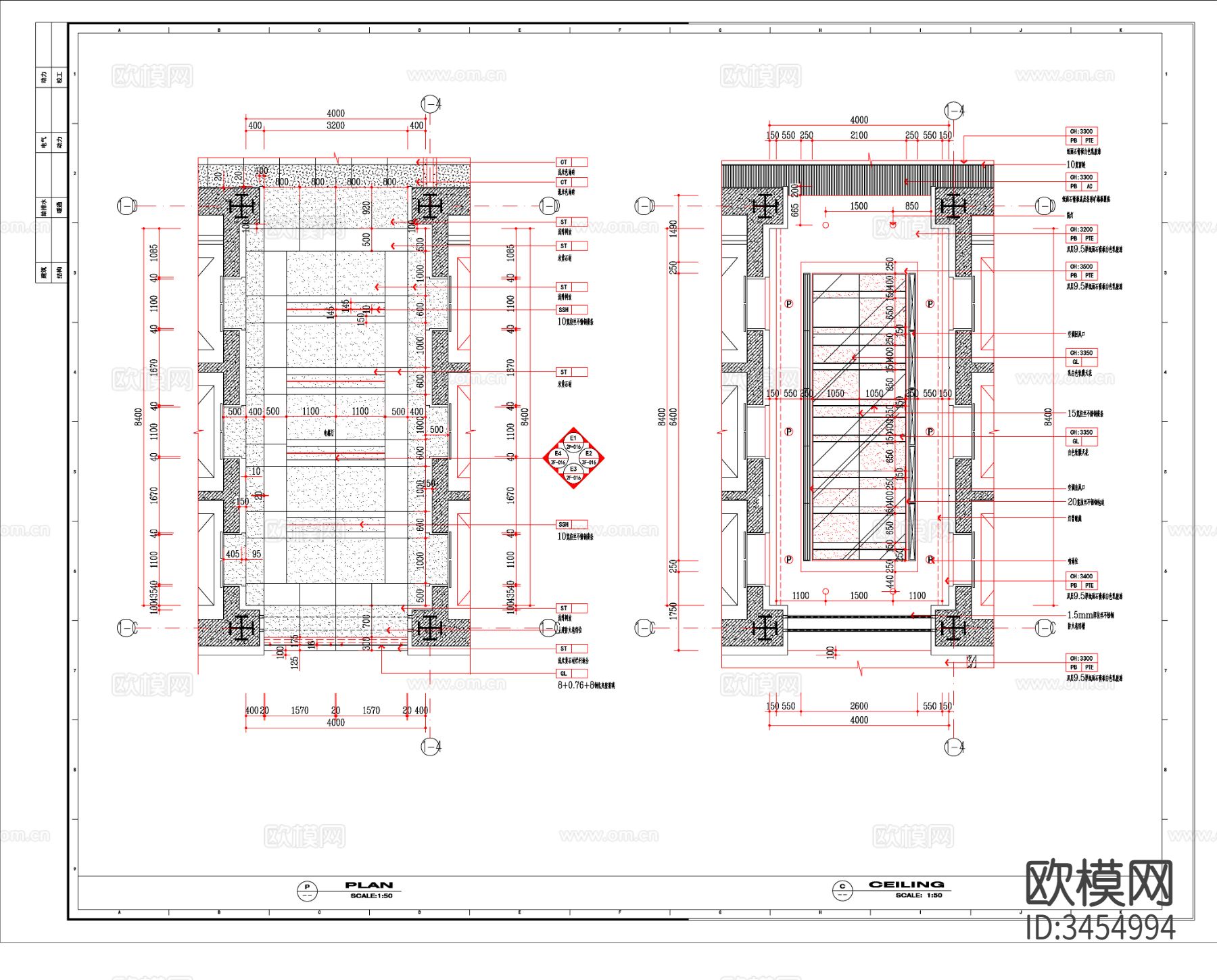 现代电梯厅节点大样图下载（渲染图2）